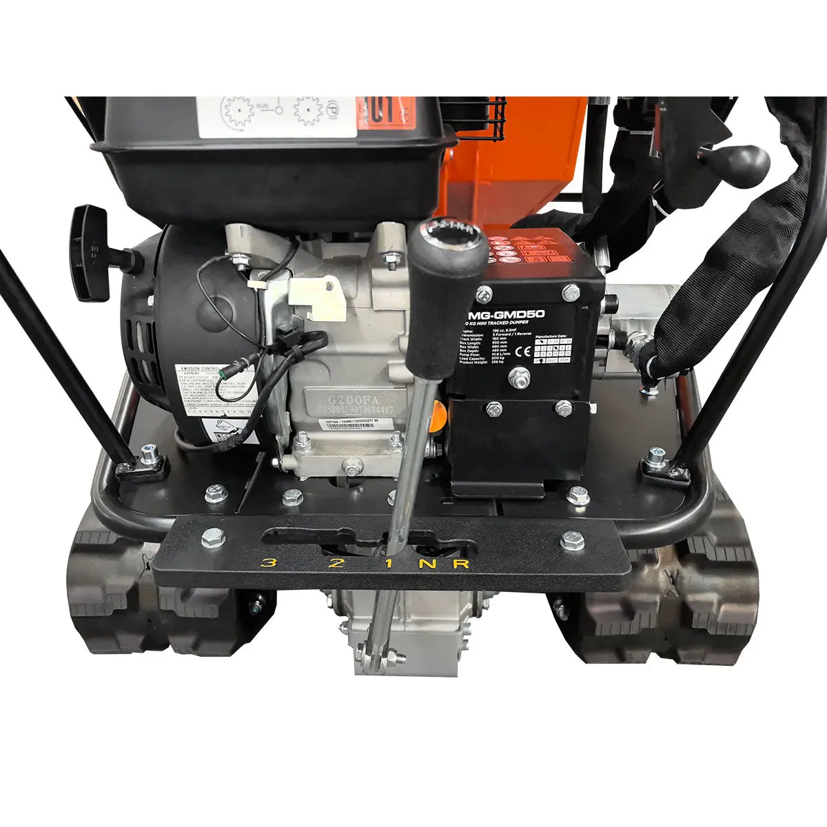 500 kg Tracked Dumper, Hydraulic Tipping, 196cc 6.5 HP Gas Engine, 3-Speed Transmission, TMG-GMD50 - Image 9