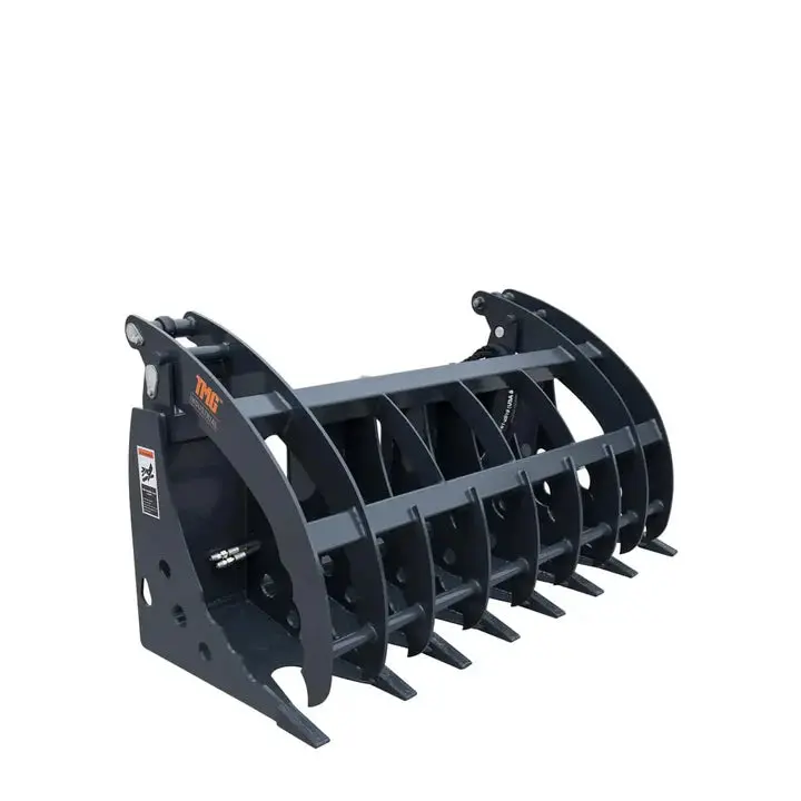 1.83 m Skid Steer Root Rake Clamshell Grapple, Universal Mount, 1.37 m Jaw Opening, 1360 kg Capacity, TMG-SRR75 - Image 3