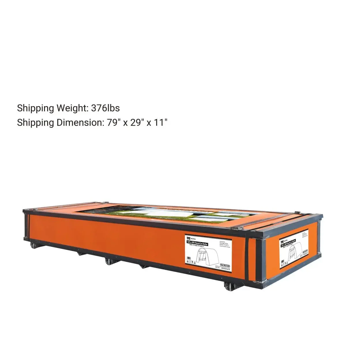 3.7 x 6 m Car Shelter with Rounded Roof and Ripstop PE Cover, TMG-ST1220R - Image 14