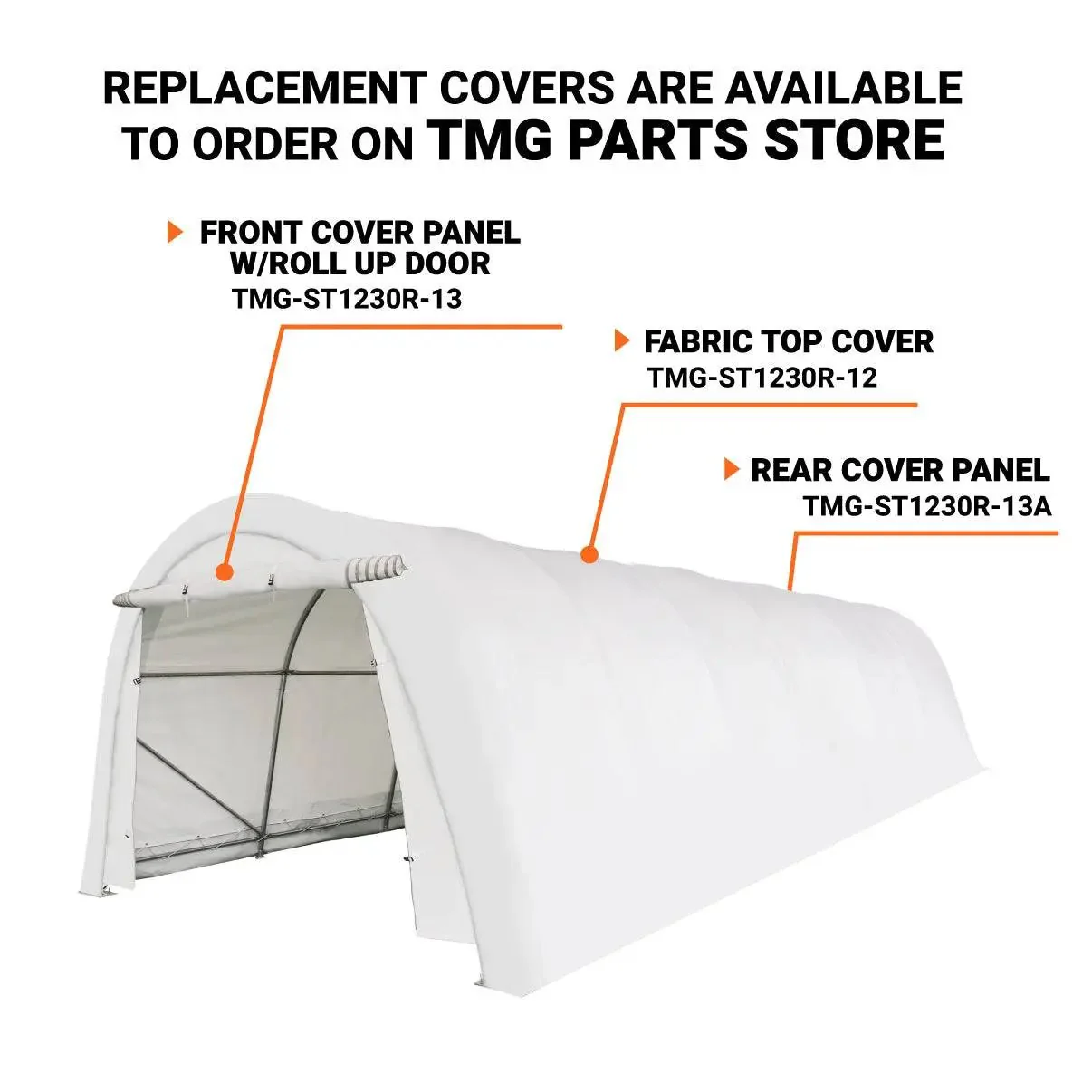 3.7 x 9 m Car Shelter with Rounded Roof and Ripstop PE Cover, TMG-ST1230R - Image 4