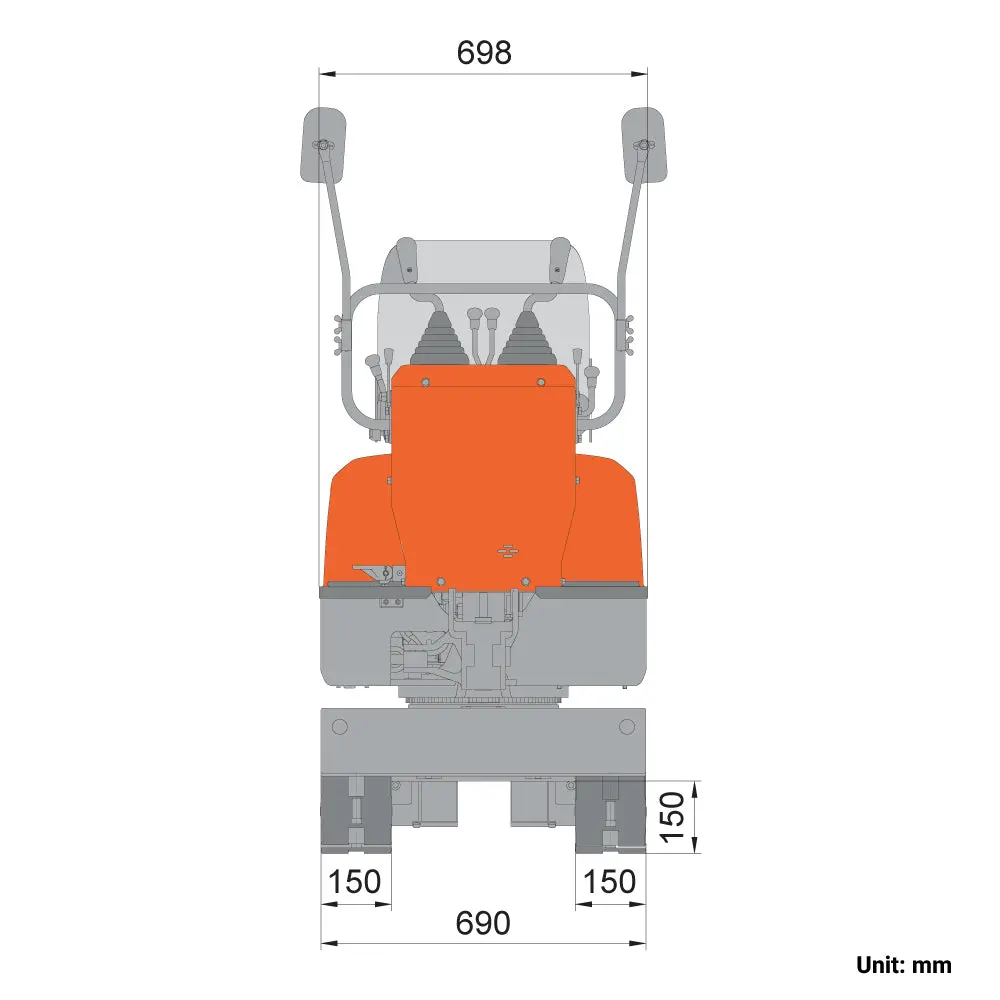 620 kg Mini Compact Excavator, 306cc/8.5 HP Gas Engine, 292 mm Bucket Width, 907 kg Digging Force, TMG-MVE05 - Image 4