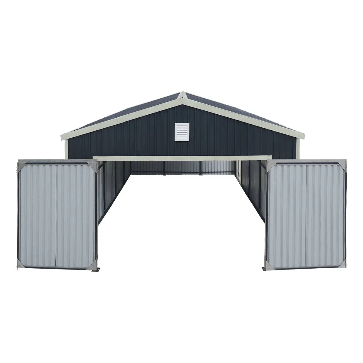 5 m × 7 m (16' × 24') Metal Garage Shed with Swing Front & Side Doors, 3.2 m (10'6") Peak Height, TMG-MS1624A - Image 24