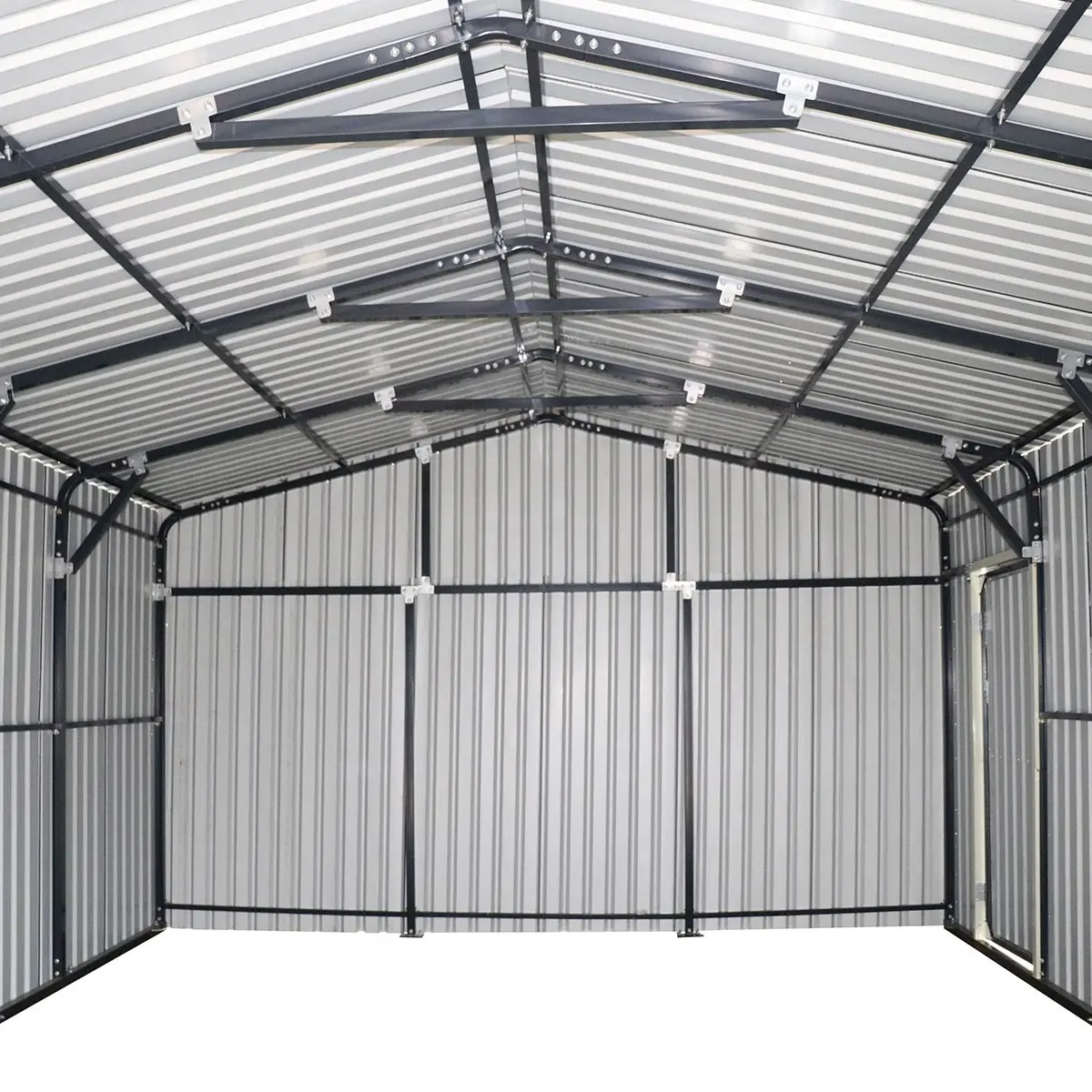 5 m × 7 m (16' × 24') Metal Garage Shed with Swing Front & Side Doors, 3.2 m (10'6") Peak Height, TMG-MS1624A - Image 3