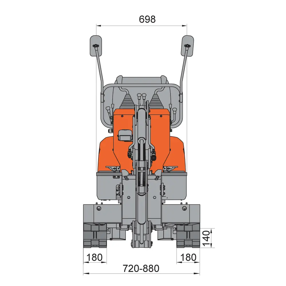 830 kg Mini Compact Excavator, 306cc/8.5 HP Gas Engine, 310 mm Bucket Width, 1179 kg Digging Force, TMG-MVE06 - Image 4