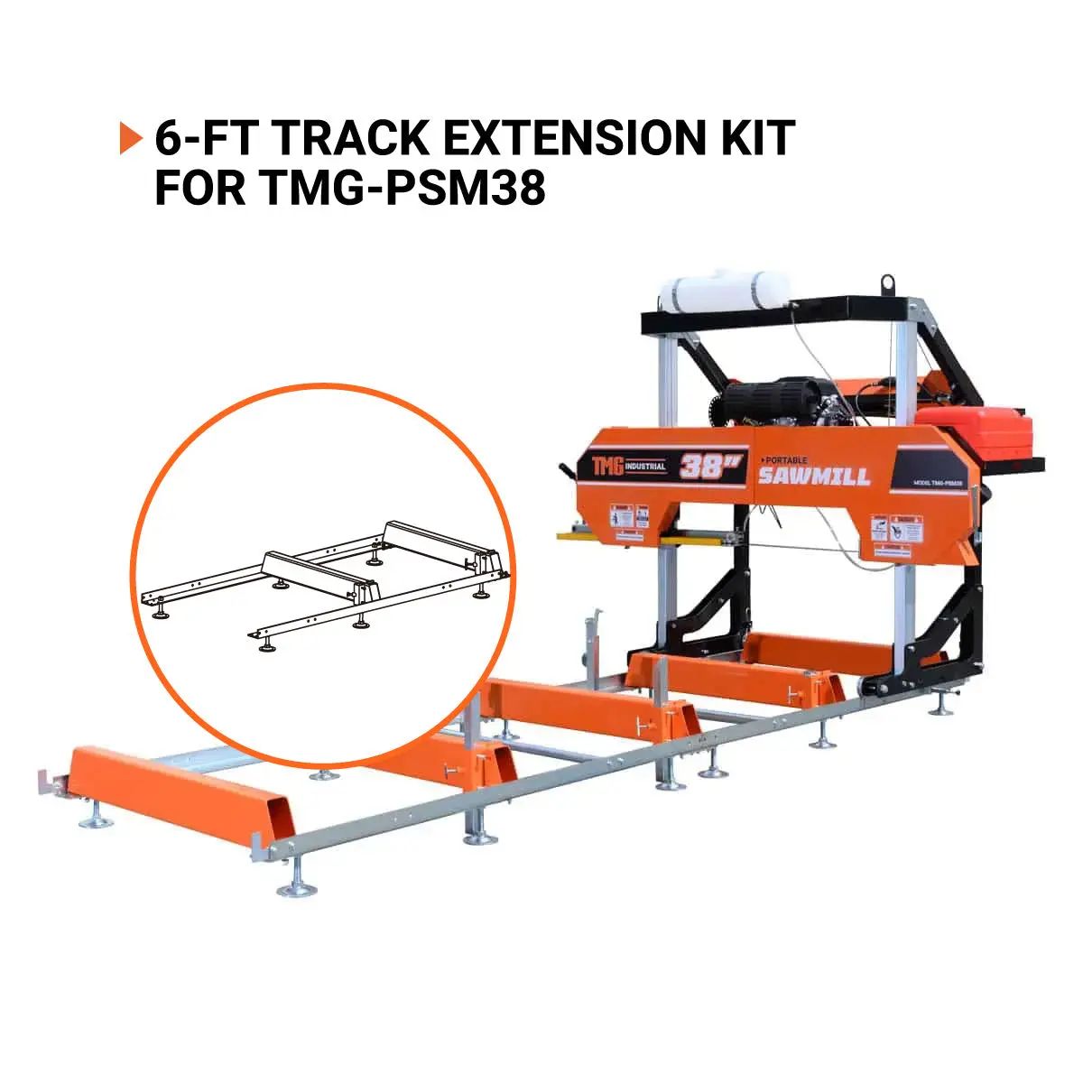 1950 mm Track Extension Kit for TMG-PSM38 Portable Sawmill, TMG-PSM38-6EX - Image 2