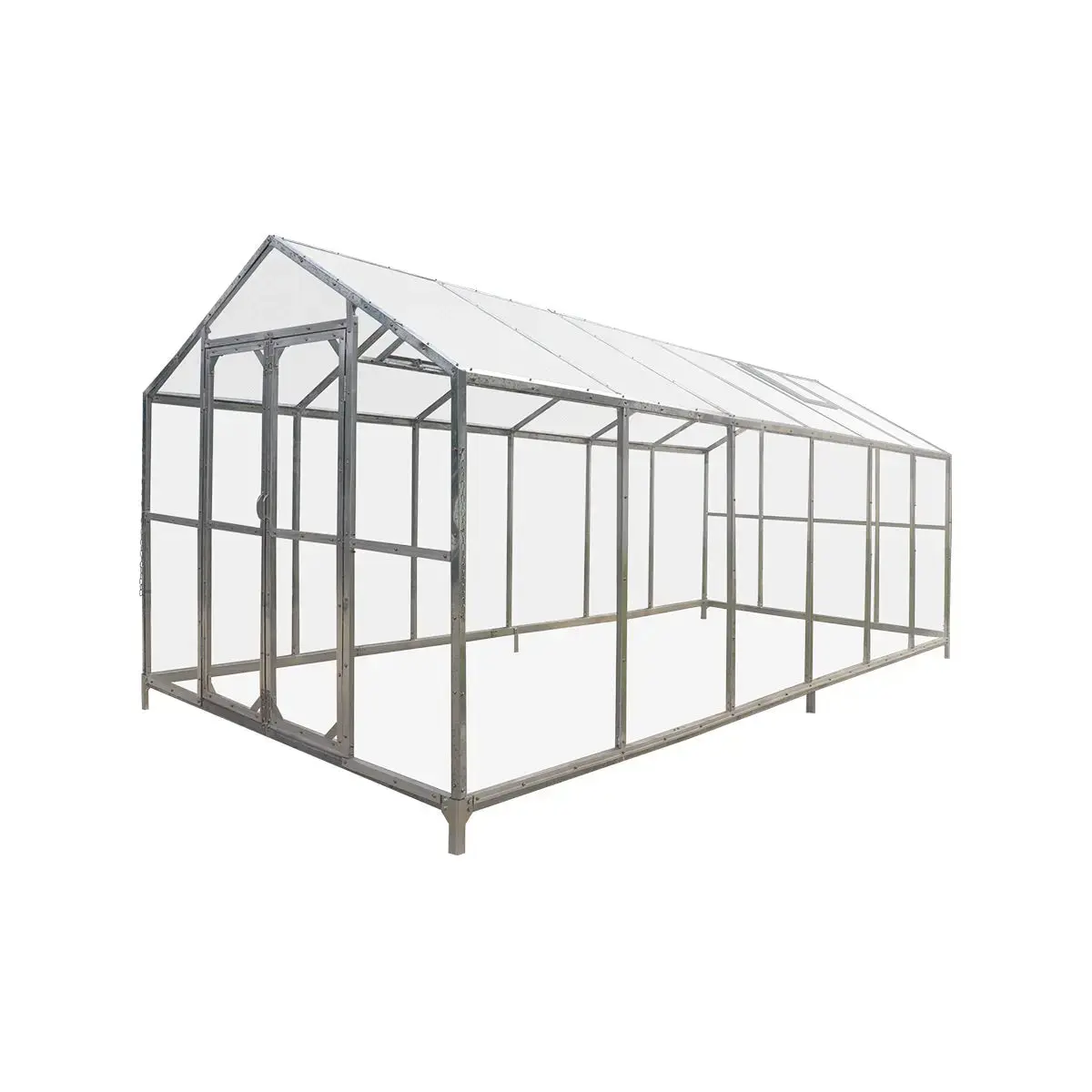 TMG Heavy Series™ 2.4 x 6.1 m Greenhouse Kit with Galvanized Steel Frame, Polycarb Roof and Crystal-Clear Walls, TMG-GH821