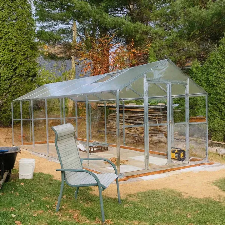 TMG Heavy Series™ 2.4 x 6.1 m Greenhouse Kit with Galvanized Steel Frame, Polycarb Roof and Crystal-Clear Walls, TMG-GH821 - Image 3