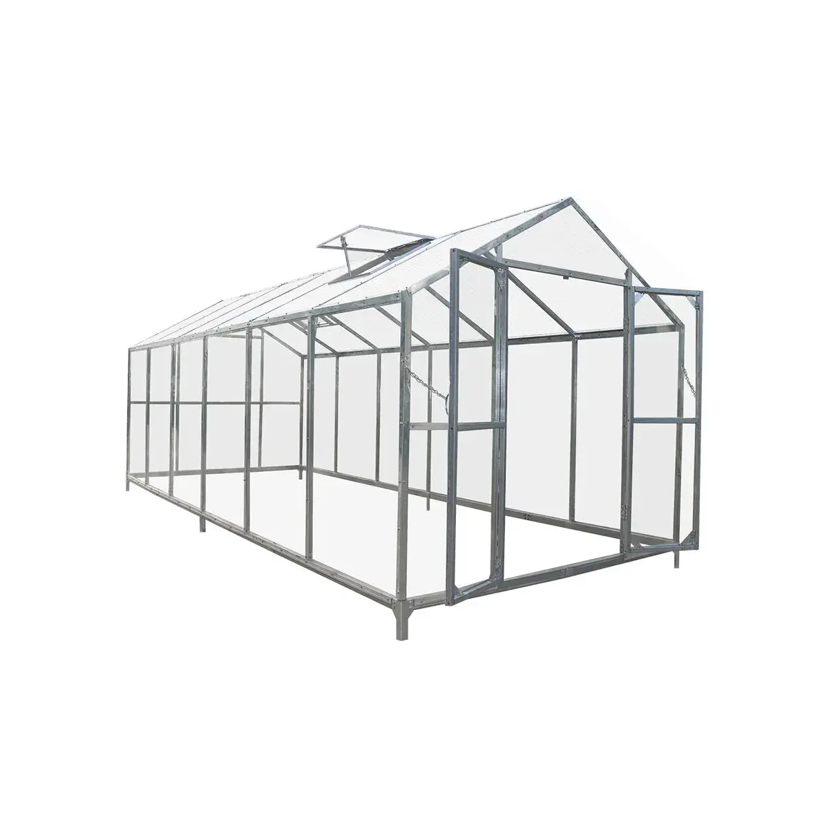 TMG Heavy Series™ 2.4 x 6.1 m Greenhouse Kit with Galvanized Steel Frame, Polycarb Roof and Crystal-Clear Walls, TMG-GH821 - Image 7