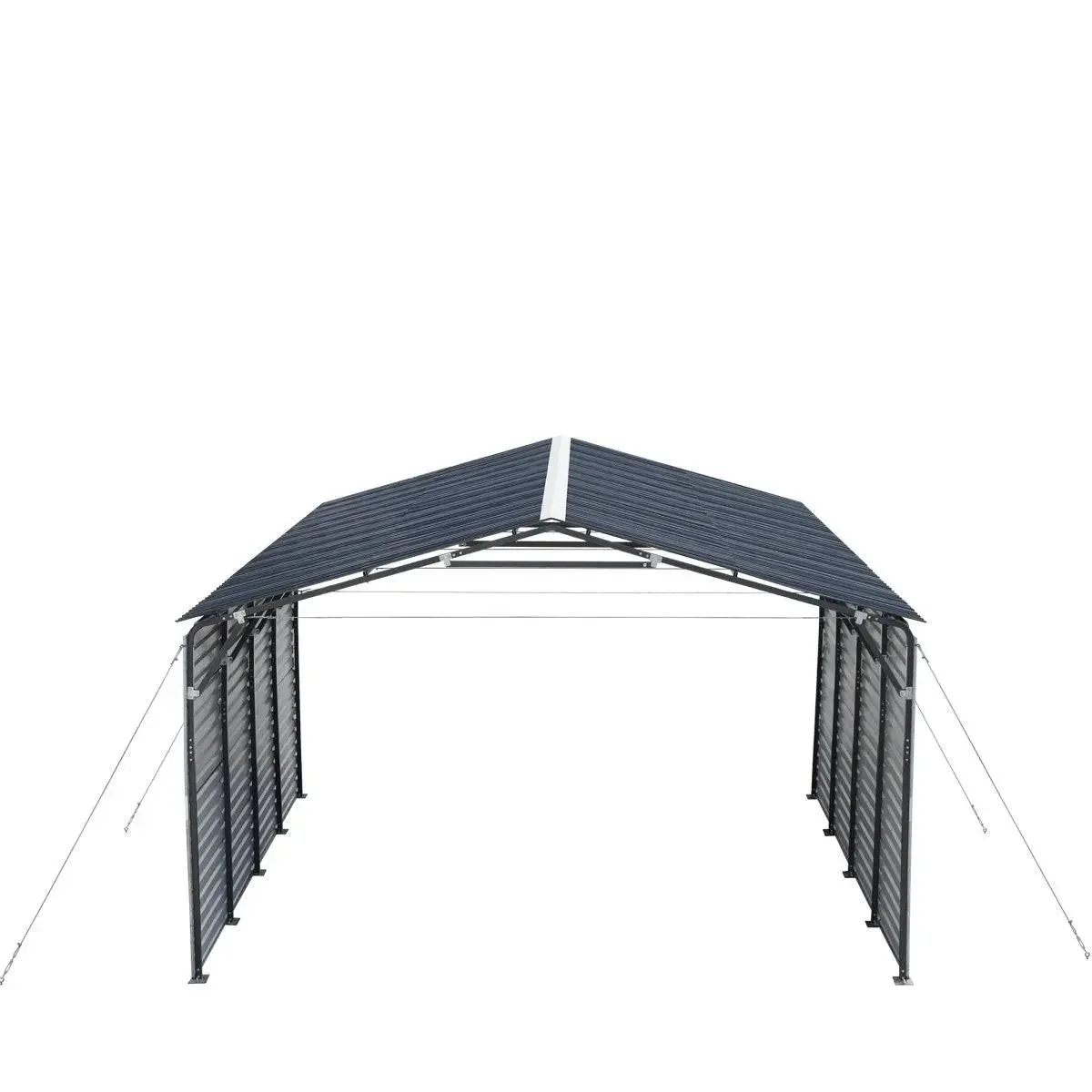 6 × 6 m Metal Shed Carport with 2.9 m Enclosed Sidewalls, 3.8 m Peak Height, TMG-MSC2020F - Image 9