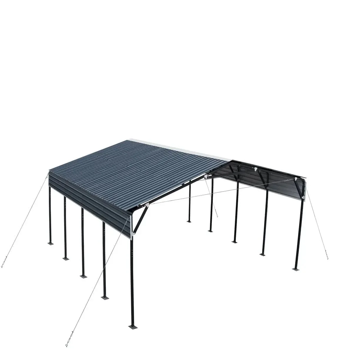 6 × 6 m Metal Shed Carport with 2.9 m Open Sidewalls, 3.8 m Peak Height, TMG-MSC2020 - Image 7