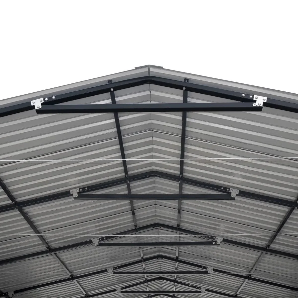 6 × 9 m Metal Shed Carport with 2.9 m Enclosed Sidewalls, 3.8 m Peak Height, TMG-MSC2030F - Image 11