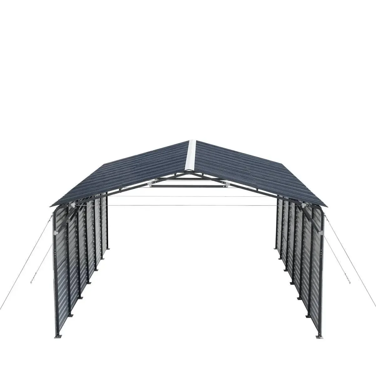 6 × 9 m Metal Shed Carport with 2.9 m Enclosed Sidewalls, 3.8 m Peak Height, TMG-MSC2030F - Image 8
