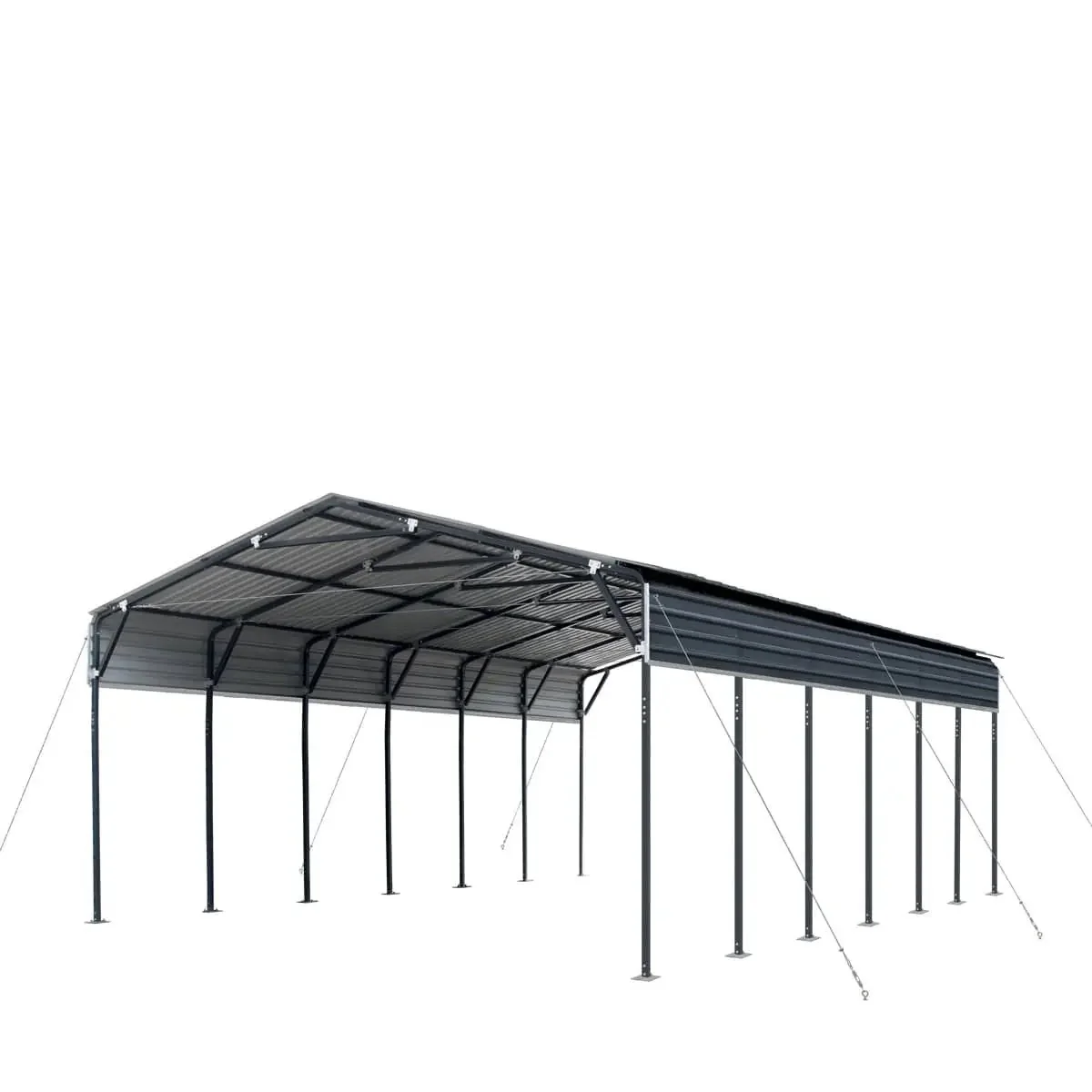 6 × 9 m Metal Shed Carport with 2.9 m Open Sidewalls, 3.8 m Peak Height, TMG-MSC2030