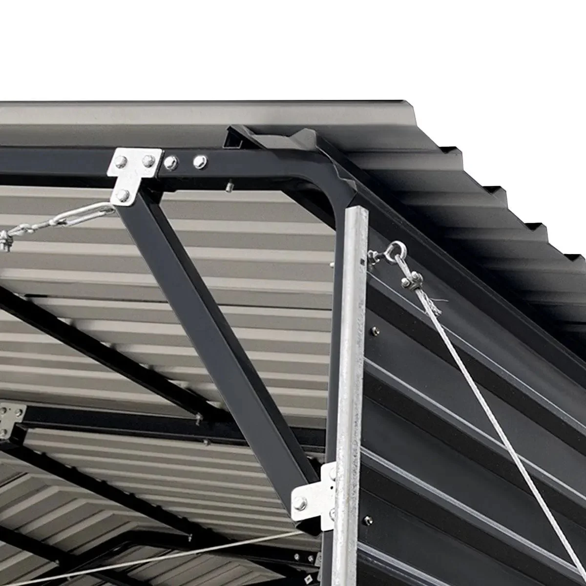 6 × 9 m Metal Shed Carport with 2.9 m Open Sidewalls, 3.8 m Peak Height, TMG-MSC2030 - Image 11