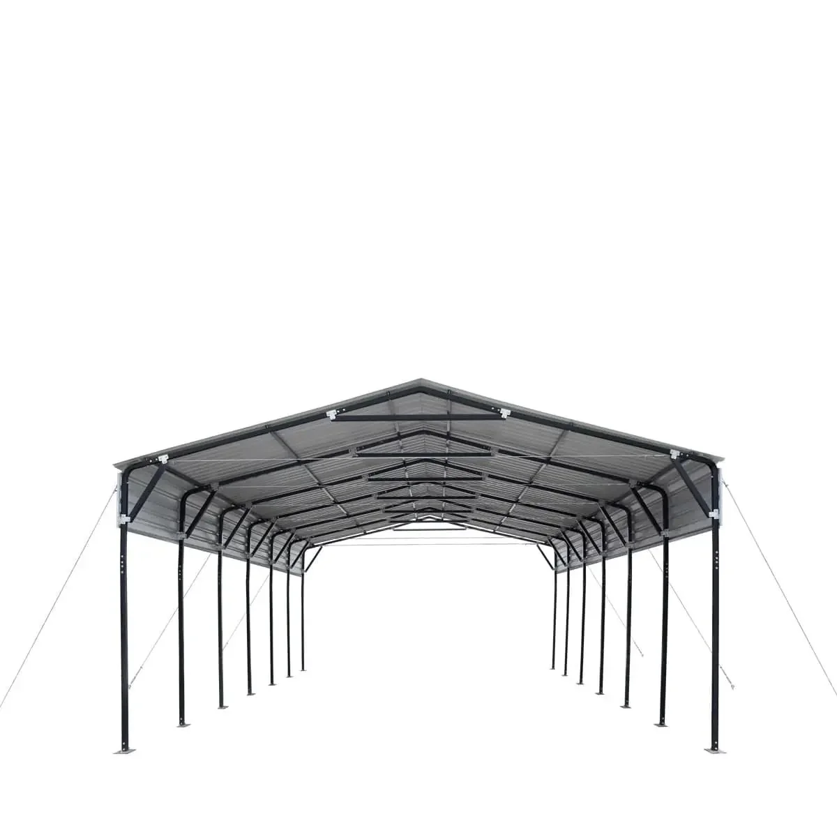 6 × 9 m Metal Shed Carport with 2.9 m Open Sidewalls, 3.8 m Peak Height, TMG-MSC2030 - Image 2