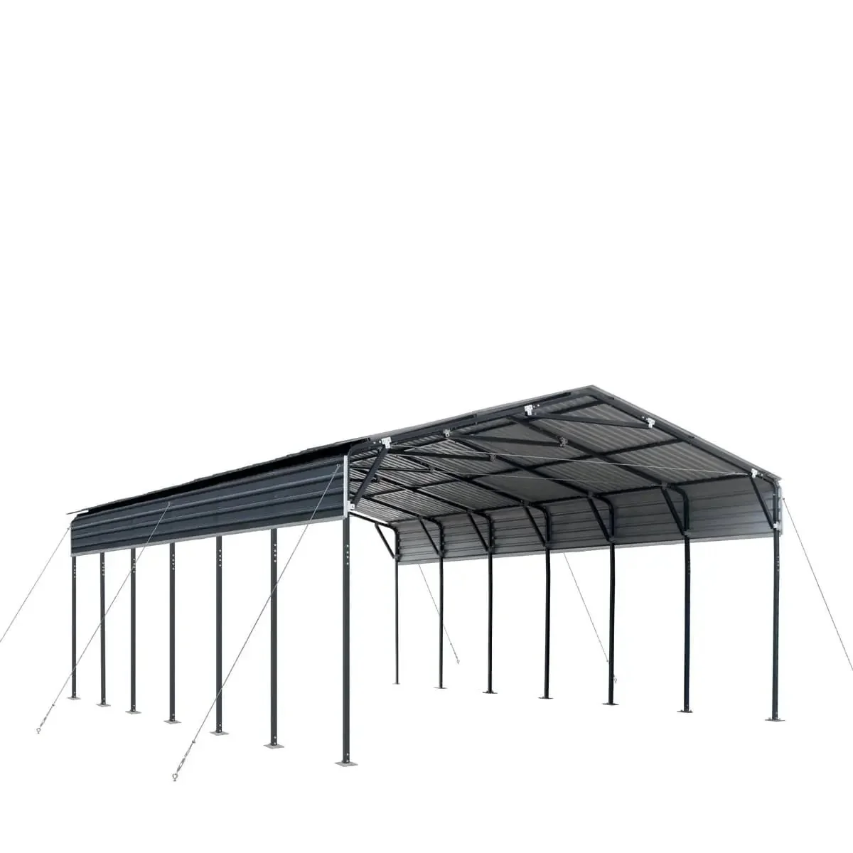 6 × 9 m Metal Shed Carport with 2.9 m Open Sidewalls, 3.8 m Peak Height, TMG-MSC2030 - Image 6