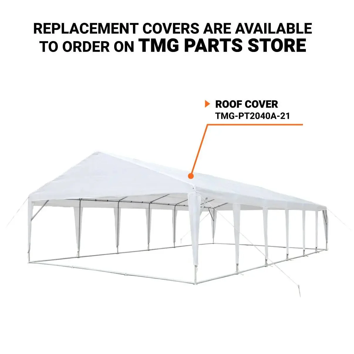 6 x 12 m Heavy-Duty Outdoor Party Tent with PE Tarpaulin Fabric, 2.0m Overhead Height, TMG-PT2040A - Image 4