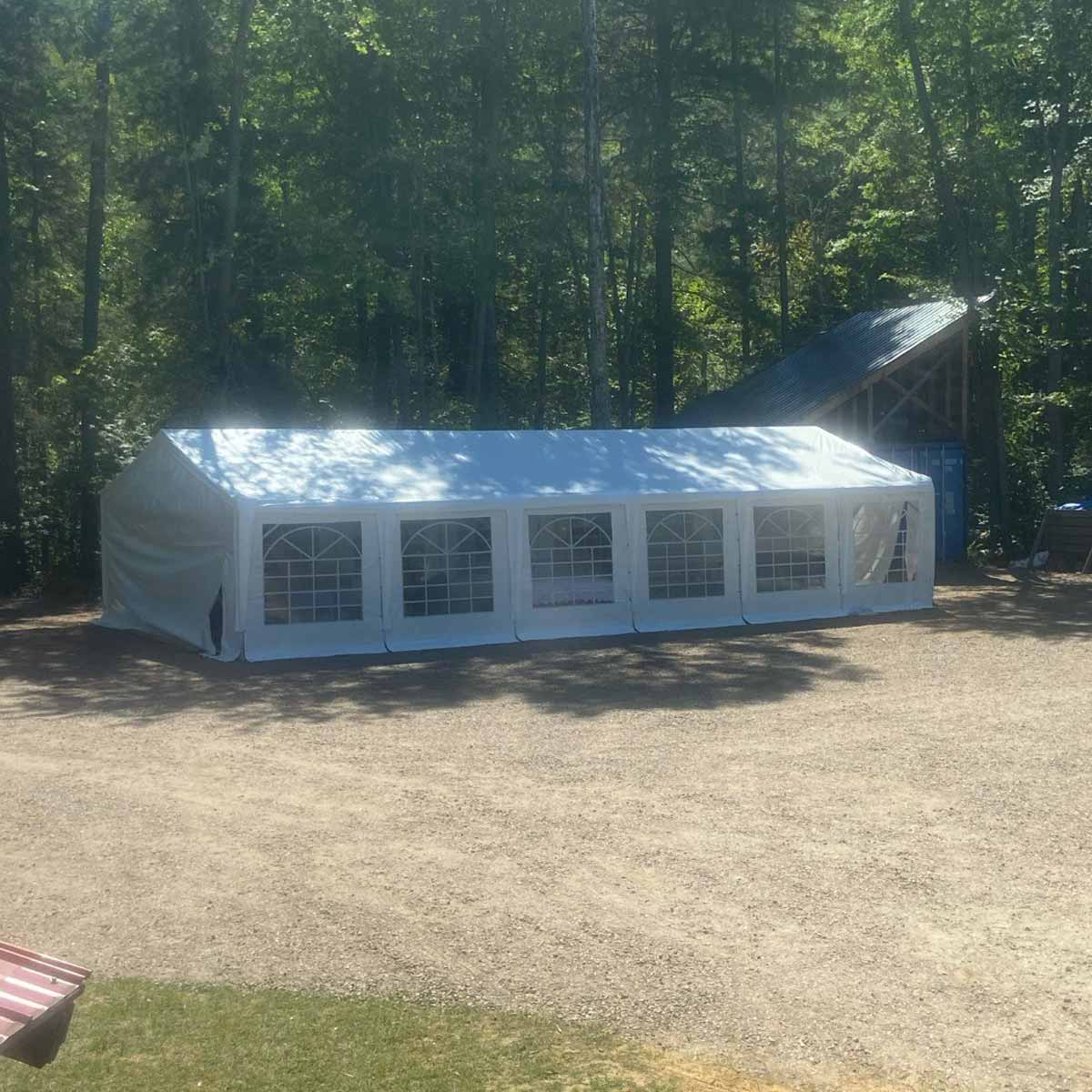 6 x 12 m Heavy-Duty Outdoor Party Tent with Removable Sidewalls and Roll-up Doors, PE Tarpaulin, TMG-PT2040F - Image 3