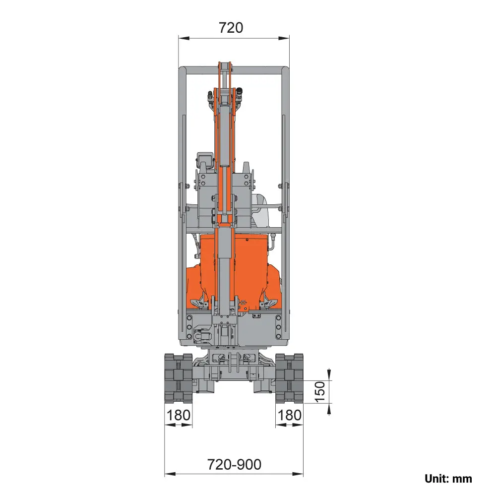 1000 kg Mini Compact Excavator, 420cc/14 HP Gas Engine, 350 mm Bucket Width, 1254 kg Digging Force, TMG-MVE07 - Image 4