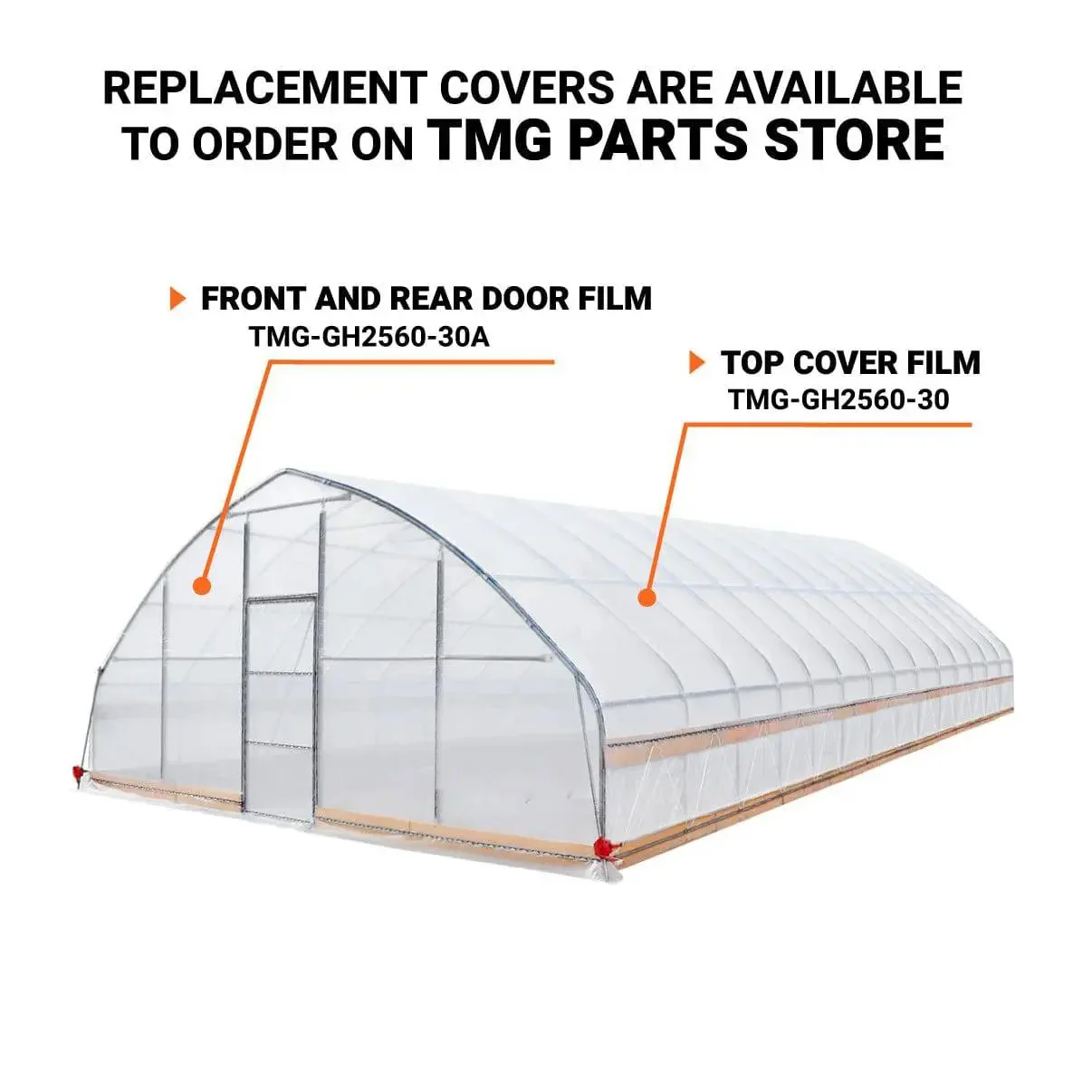 7.6 x 18 m Tunnel Greenhouse Grow Tent w/6 Mil Clear EVA Film, Roll-Up Sides, TMG-GH2560 - Image 5