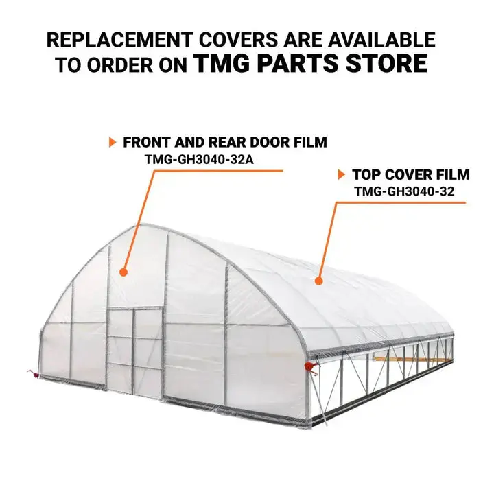 9 x 12 m Commercial Tunnel Greenhouse with 6 Mil Clear Poly Covers and Roll-Up Sides, TMG-GH3040-V2 (Previously GH3040) - Image 5