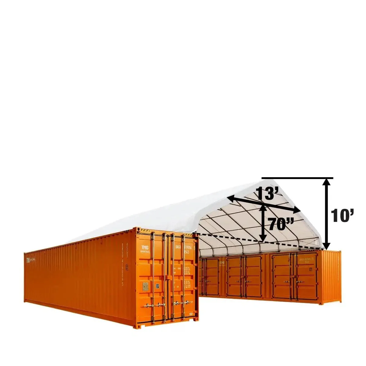 TMG Heavy Series™ 9 x 12m Container Shelter, 580 gsm Fire Retardant PVC Fabric, Water Resistant, UV Protected, TMG-ST3041CV - Image 3