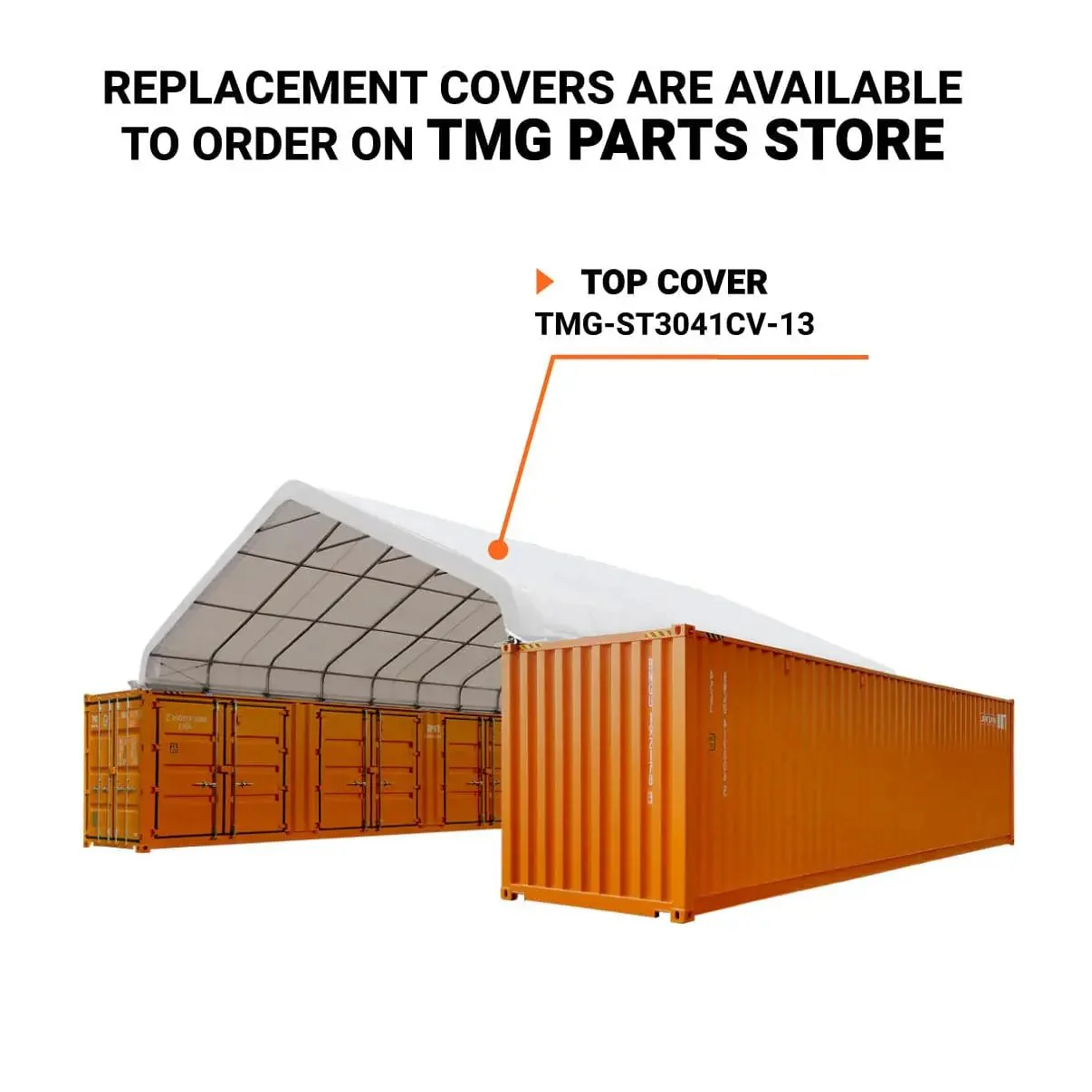TMG Heavy Series™ 9 x 12m Container Shelter, 580 gsm Fire Retardant PVC Fabric, Water Resistant, UV Protected, TMG-ST3041CV - Image 4