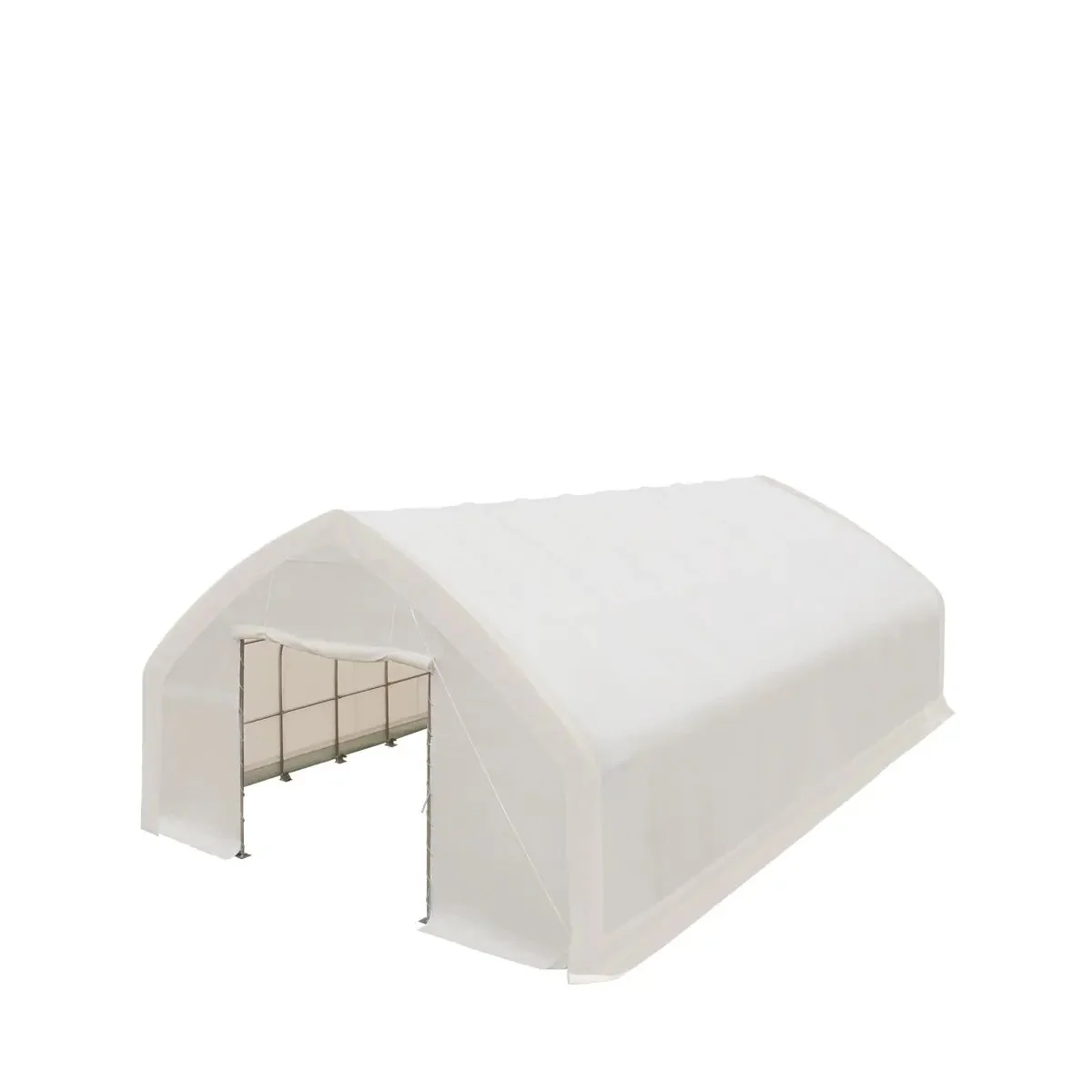 9 x 15 m Straight Wall, Peak Ceiling Storage Shelter with 300 GSM PECover, TMG-ST3050E