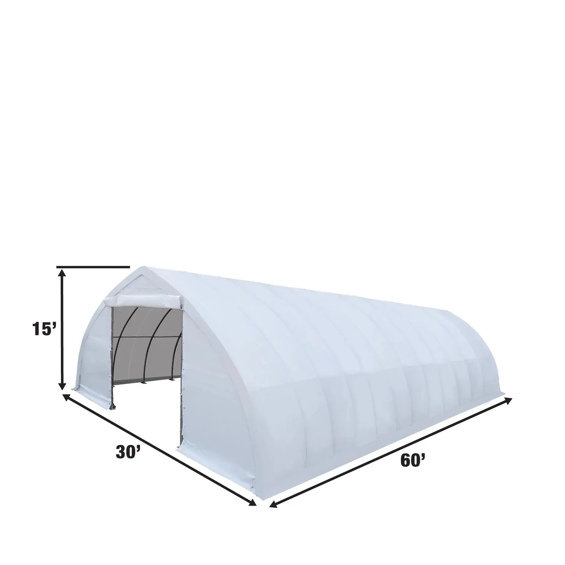 9x18m Peak Ceiling Storage Shelter with Heavy-Duty PVC Cover, TMG-ST3060V - Image 3