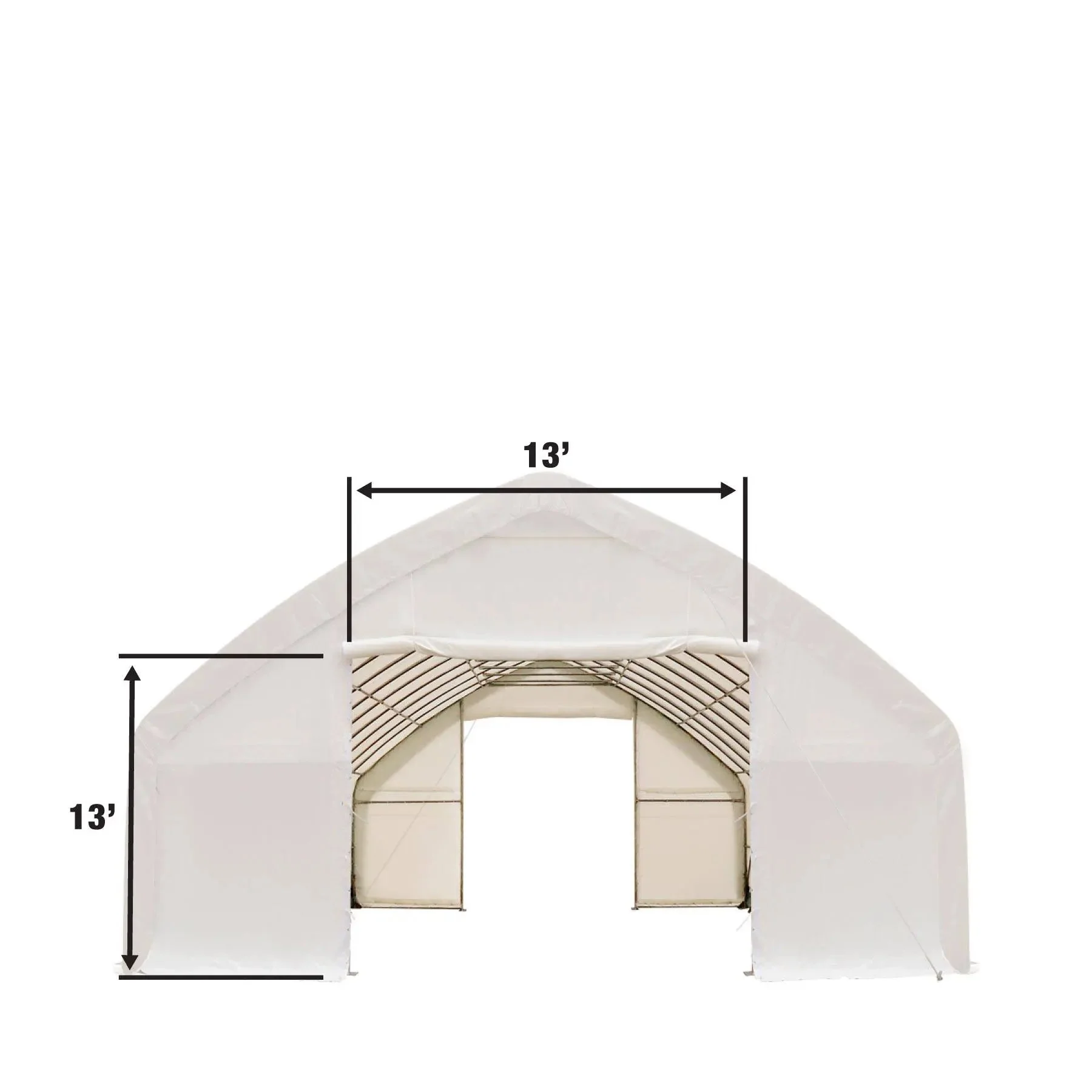 9 x 15 m Straight Wall Peak Ceiling Storage Shelter with PVC Cover, TMG-ST3050V - Image 6