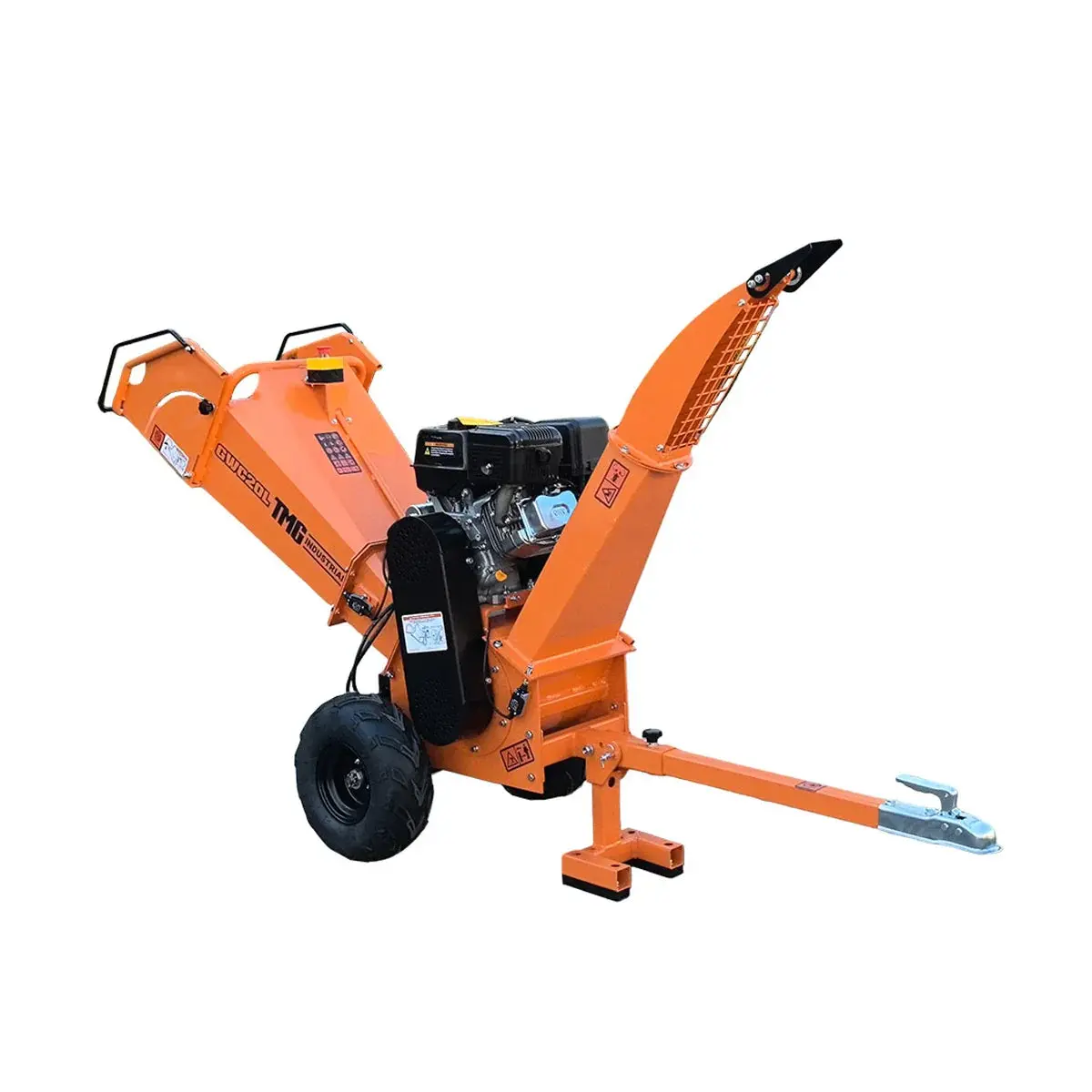 120 mm Wood Chipper with 14 HP Gas Engine, Electric Start, 50 mm Hitch Tow-Behind, TMG-GWC20L