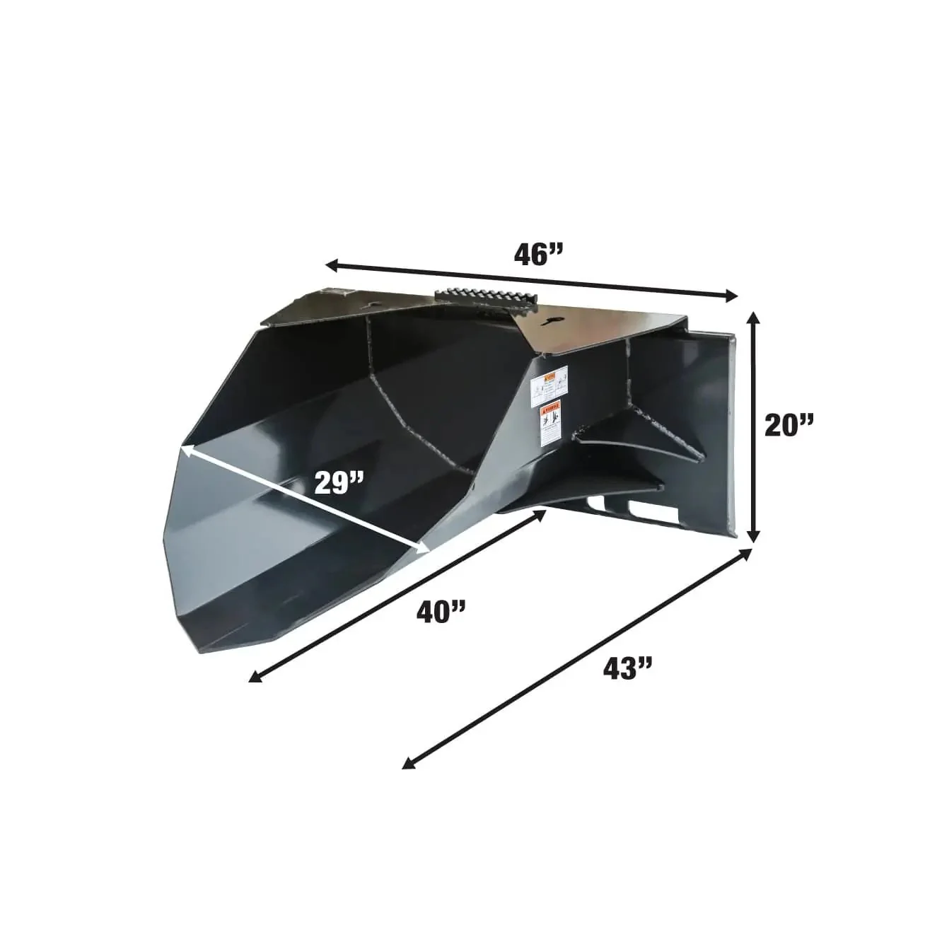 1067 mm (42″) Heavy Duty Skid Steer Tree Scoop, 680 kg (1500 lb) Capacity, Chain Slot Tie Downs, TMG-TS42 - Image 3
