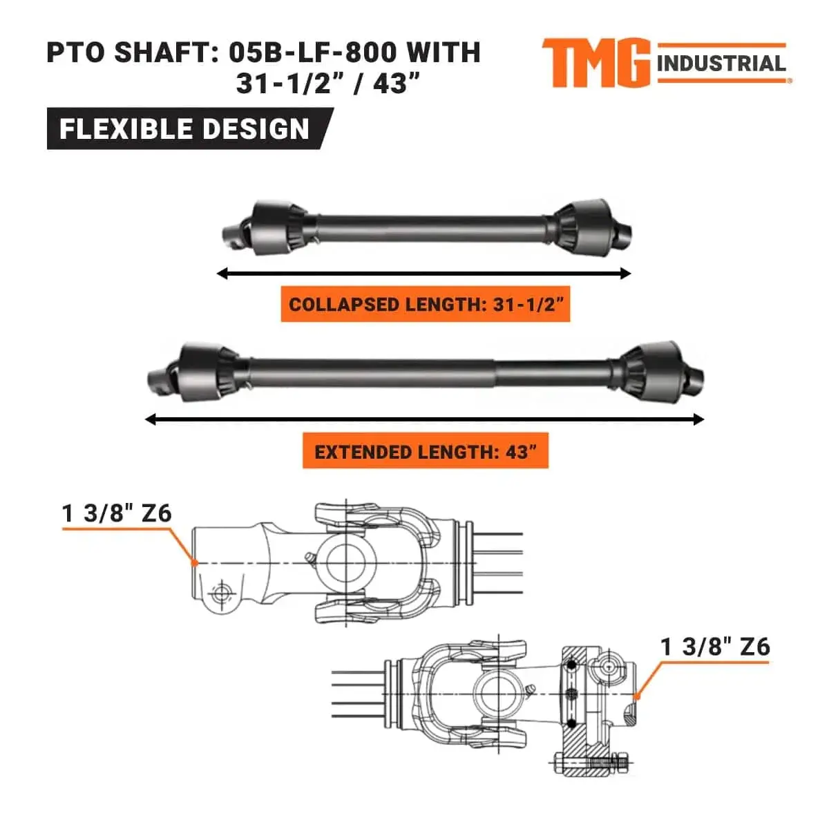 1650 mm (65") Rotary Tiller, 30 - 50 HP Tractor, 3-Point Hitch, Category 1 & 2, TMG-RT165 - Image 5