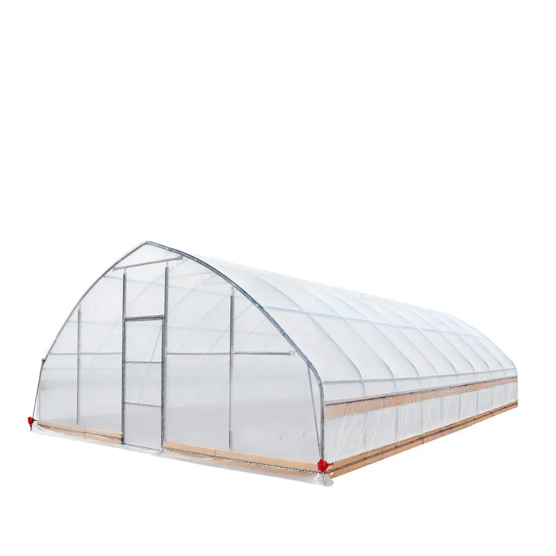 7.6 x 12 m Tunnel Greenhouse Grow Tent w/6 Mil Clear EVA Plastic Film, Cold Frame, Hand Crank Roll-Up Sides, Peak Ceiling Roof, TMG-GH2540-V2 (Previously GH2540)