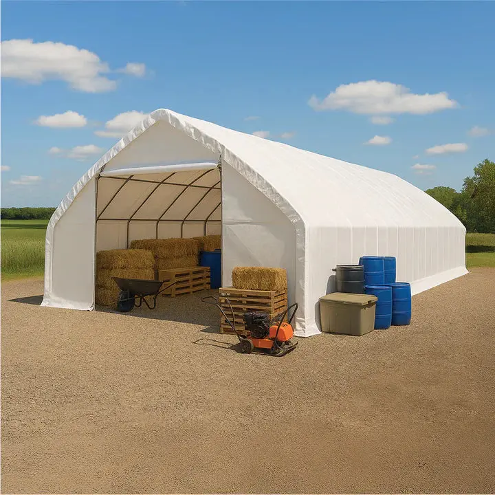 9 x 15 m Straight Wall, Peak Ceiling Storage Shelter with PVC Cover, TMG-ST3052V (Previously ST3050V) - Image 3