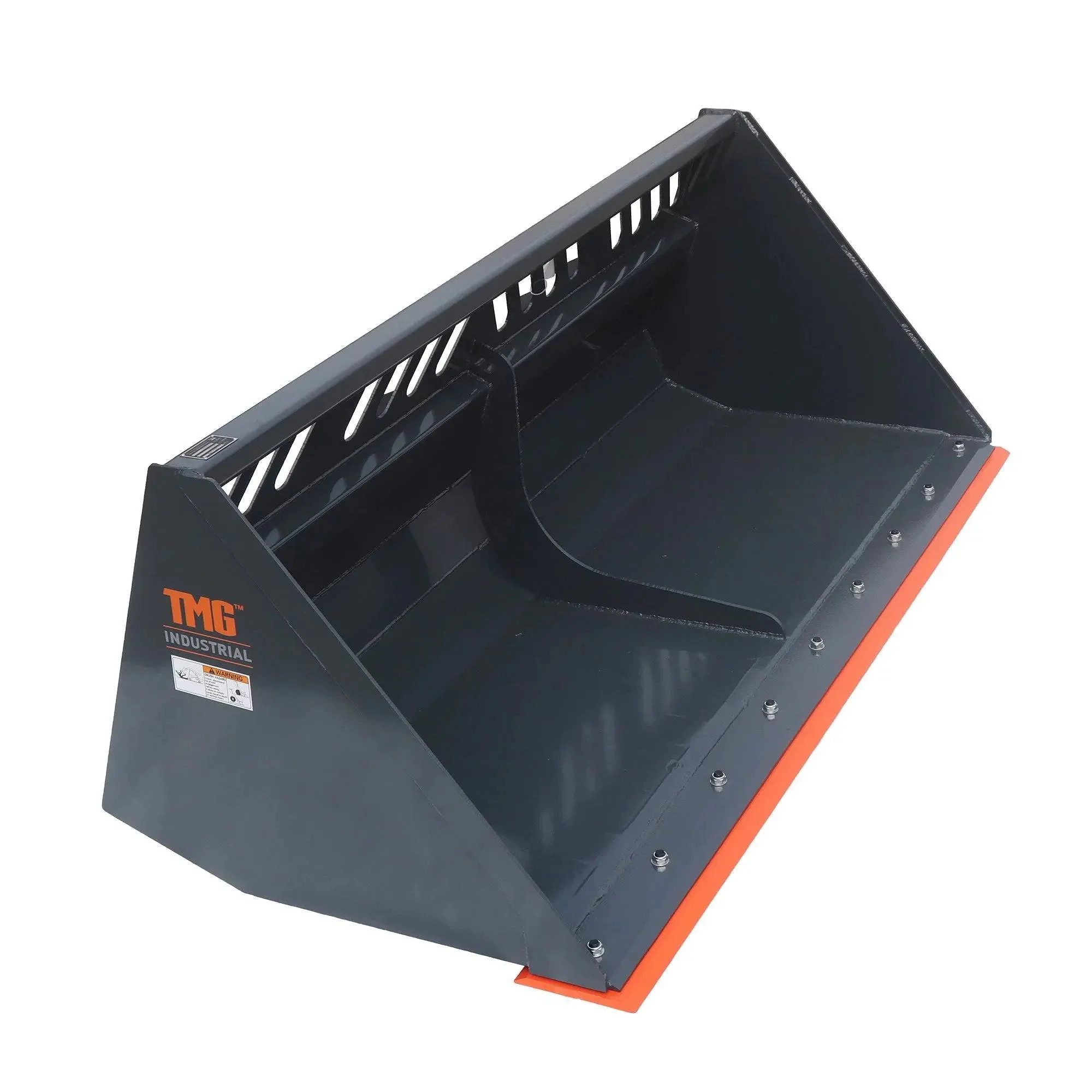 2130 mm (84") Heavy-Duty Mulch/Snow Bucket for Skid Steers, Universal Quick Attach Mount, TMG-SN84