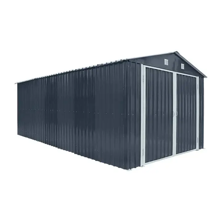 TMG Heavy Series™ 3 x 6 m Metal Garage Shed with Double Front Doors and Side Entry Door, 2.4 m Peak Height, TMG-MS1020B - Image 8