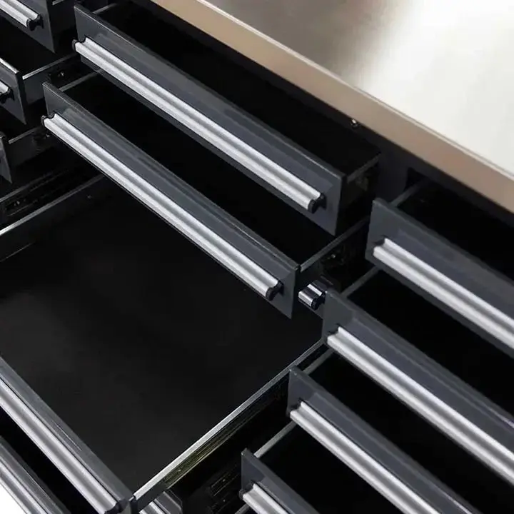 TMG Heavy Series™ 7-Ft 24-Drawer Workbench with Stainless Steel Top, Ball Bearing Double Slides & Casters, TMG-WB724 - Image 10
