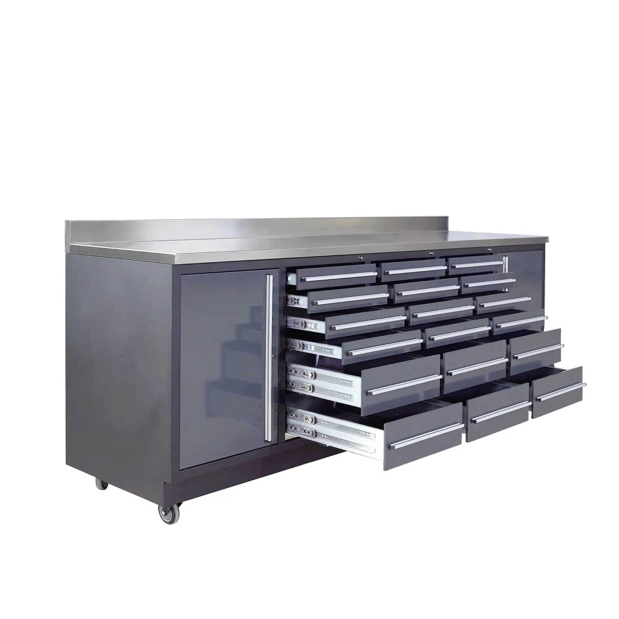 TMG Heavy Series™ 2.8m Workbench with Stainless Steel Benchtop and 18 Drawers, TMG-WB918 - Image 6