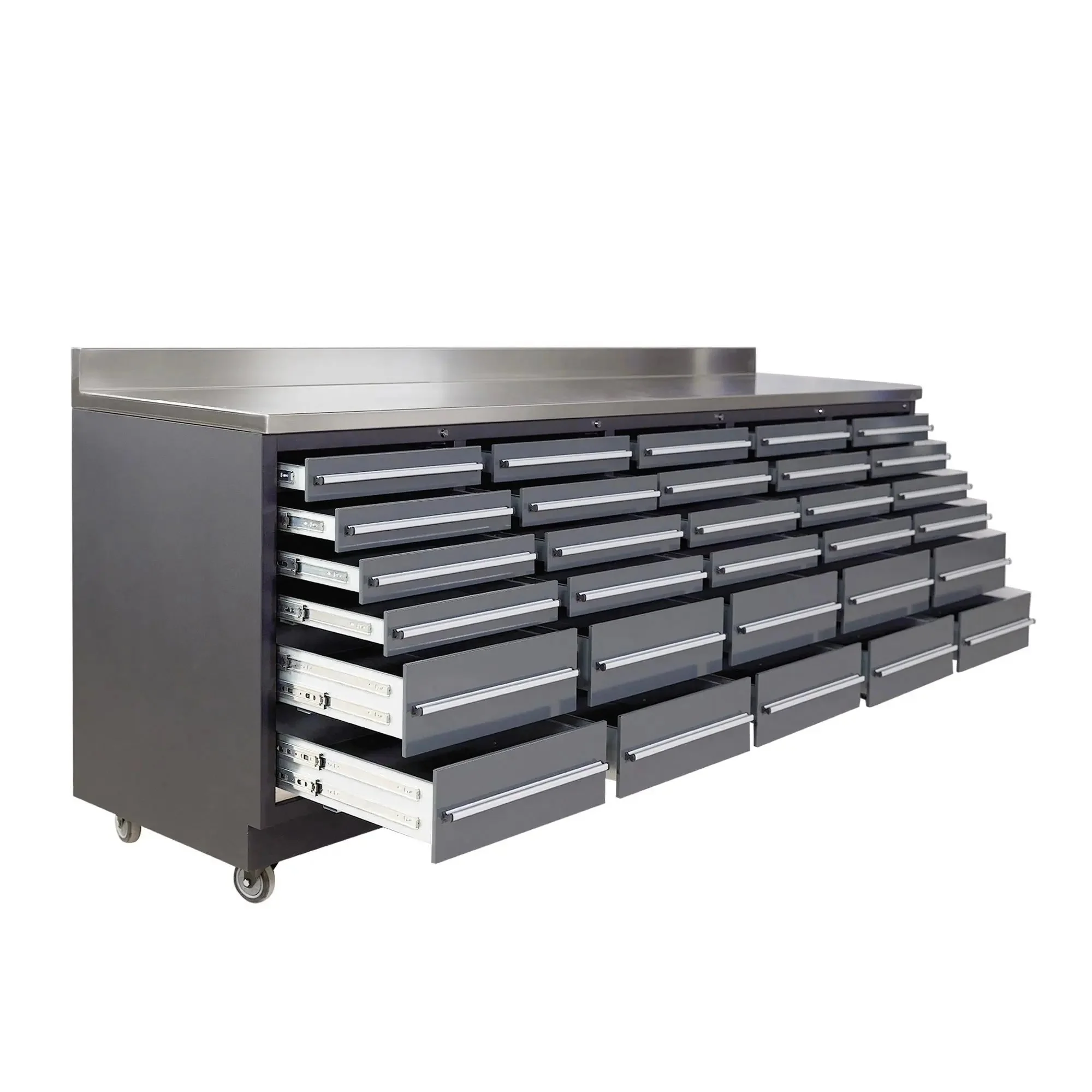 TMG Heavy Series™ 2.8m Workbench with Stainless Steel Benchtop and 30 Drawers, TMG-WB930 - Image 4