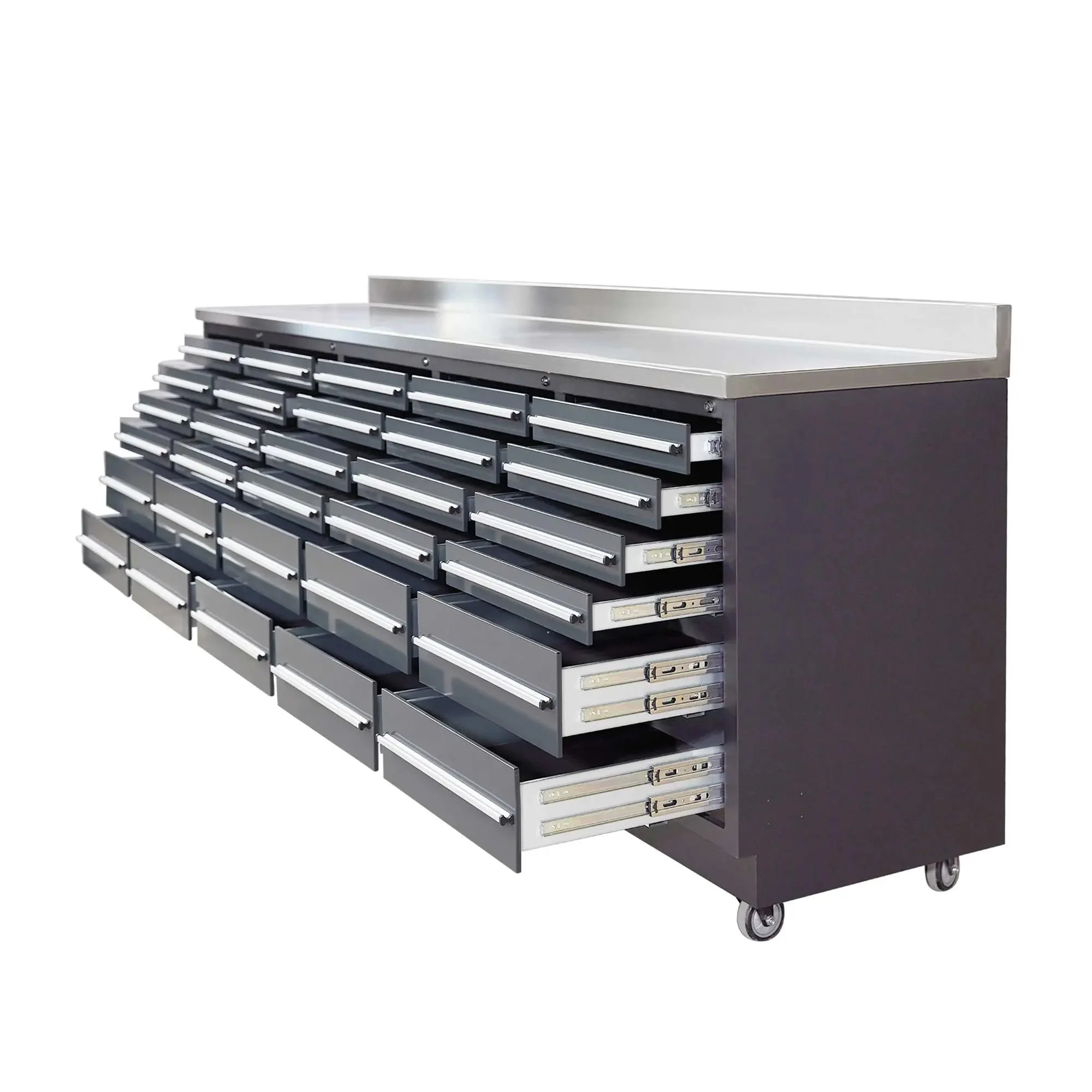 TMG Heavy Series™ 2.8m Workbench with Stainless Steel Benchtop and 30 Drawers, TMG-WB930 - Image 5