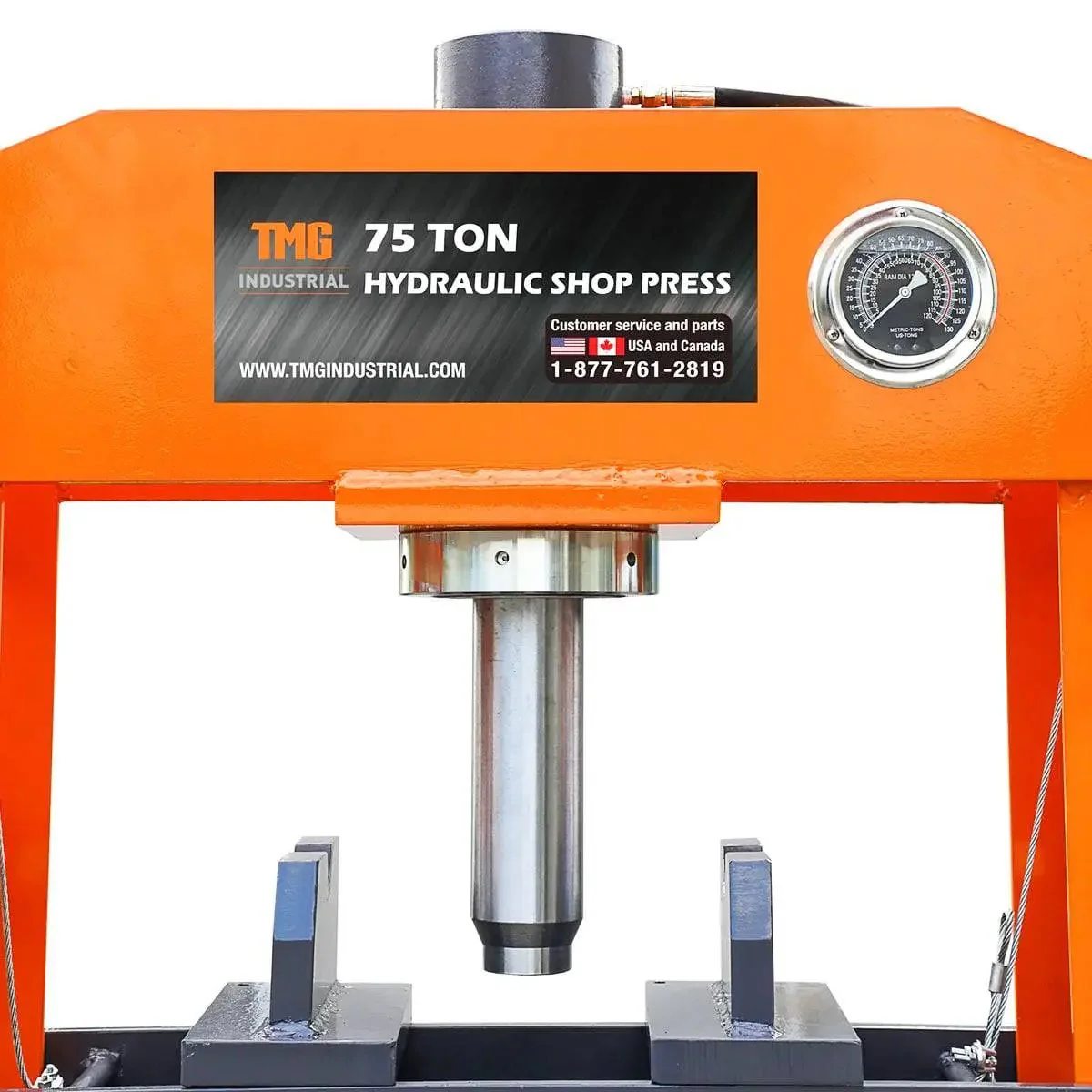 75 Ton Hydraulic Shop Press, Air & Manual Dual Operation, TMG-SP75 - Image 5