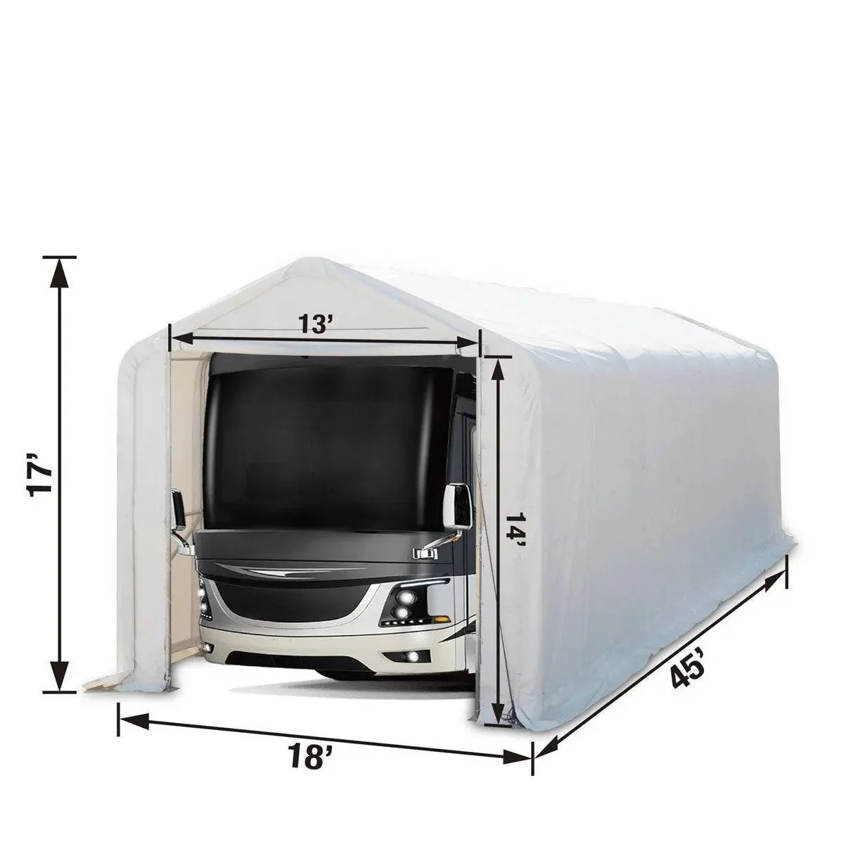 5.5 x 13.5m RV/Motorhome Storage Shelter with Heavy-Duty 570 gsm PVC Fabric Cover, TMG-ST1845 - Image 6