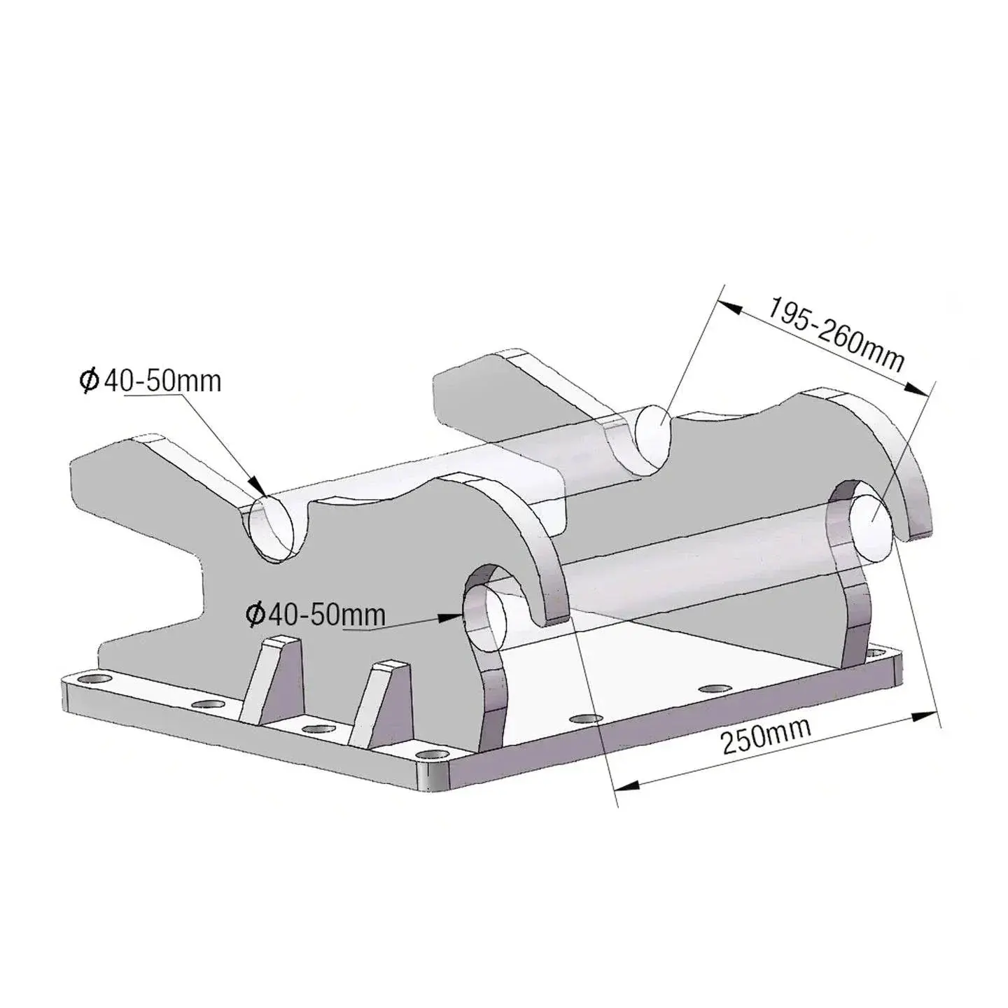 50 kN Hydraulic Plate Compactor for 4–7 Ton Excavators, Quick Change Lugging Mount, TMG-ECP41 - Image 4