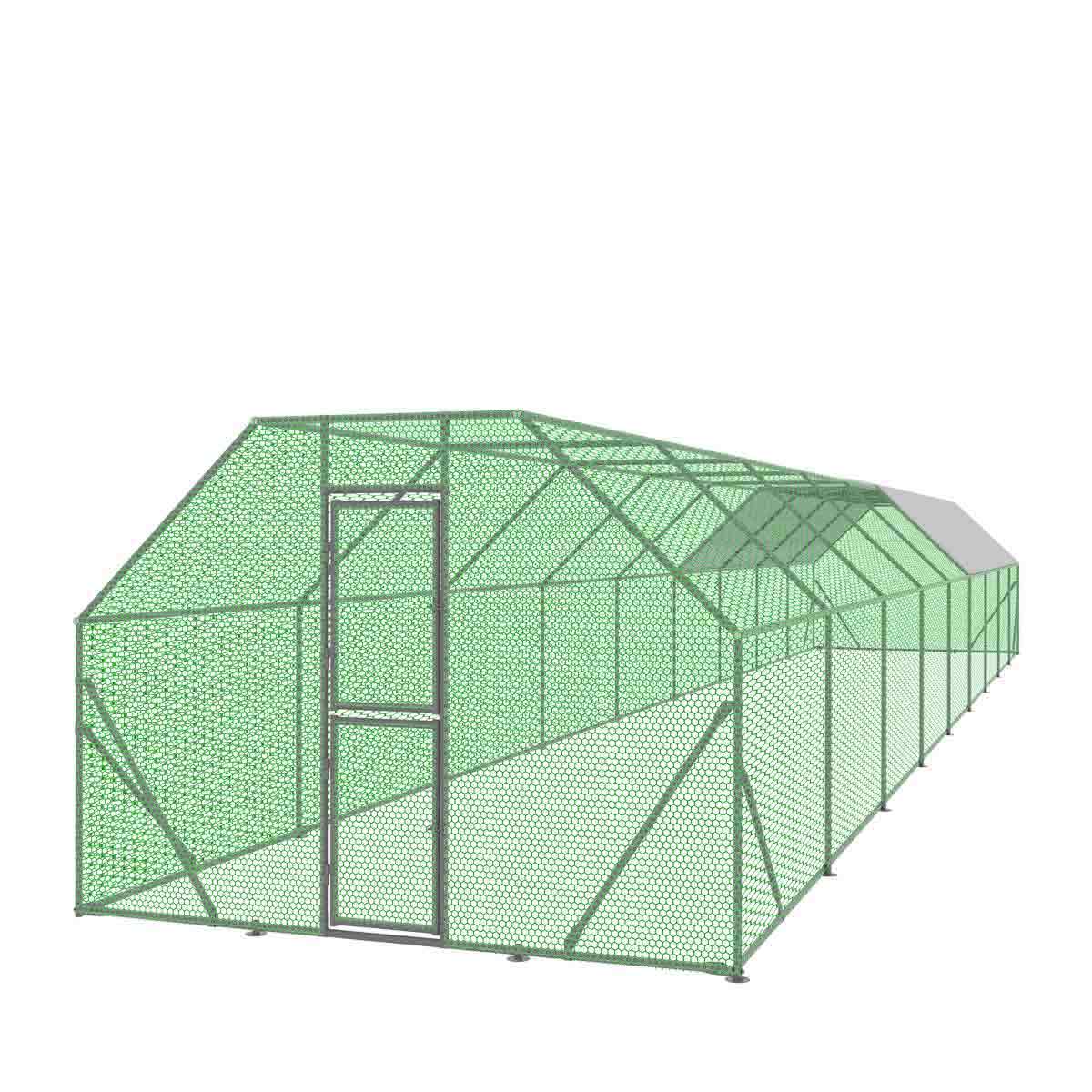 3 x 18 m Chicken Coop Run Shelter with Lockable Gate, 2 m High, 54 m², TMG-CRS1060