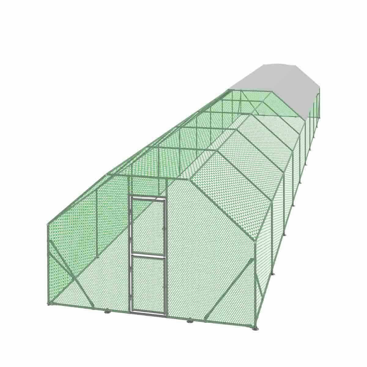 3 x 18 m Chicken Coop Run Shelter with Lockable Gate, 2 m High, 54 m², TMG-CRS1060 - Image 8