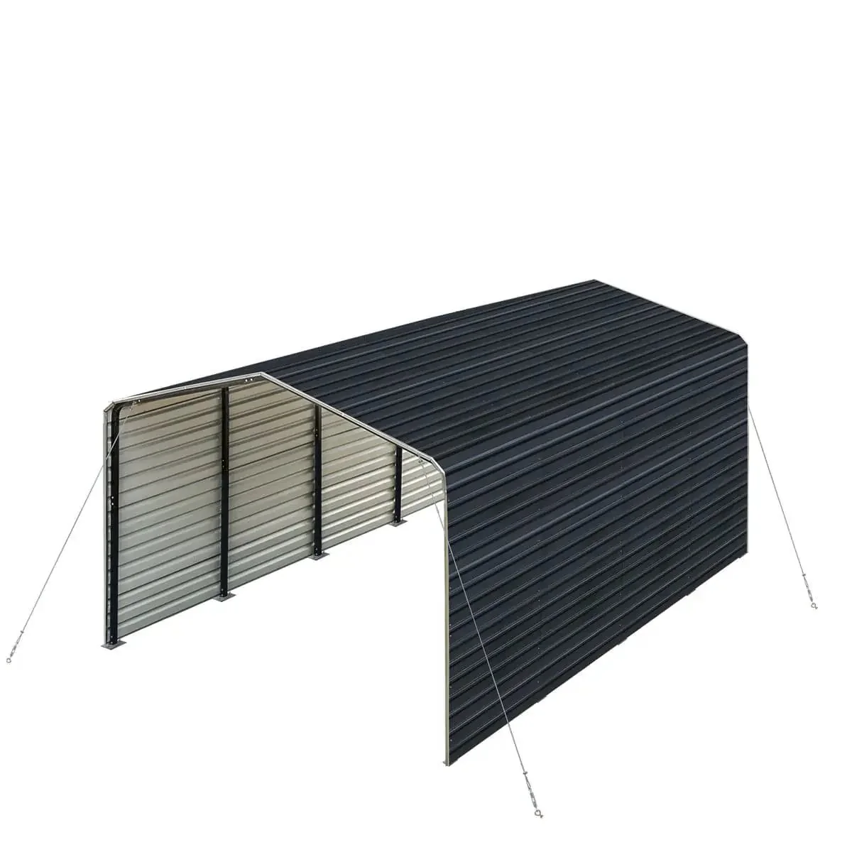 3.6 × 6 m Metal Shed Carport with 2.4 m Enclosed Sidewalls, 2.9 m Peak Height, TMG-MSC1220F - Image 7