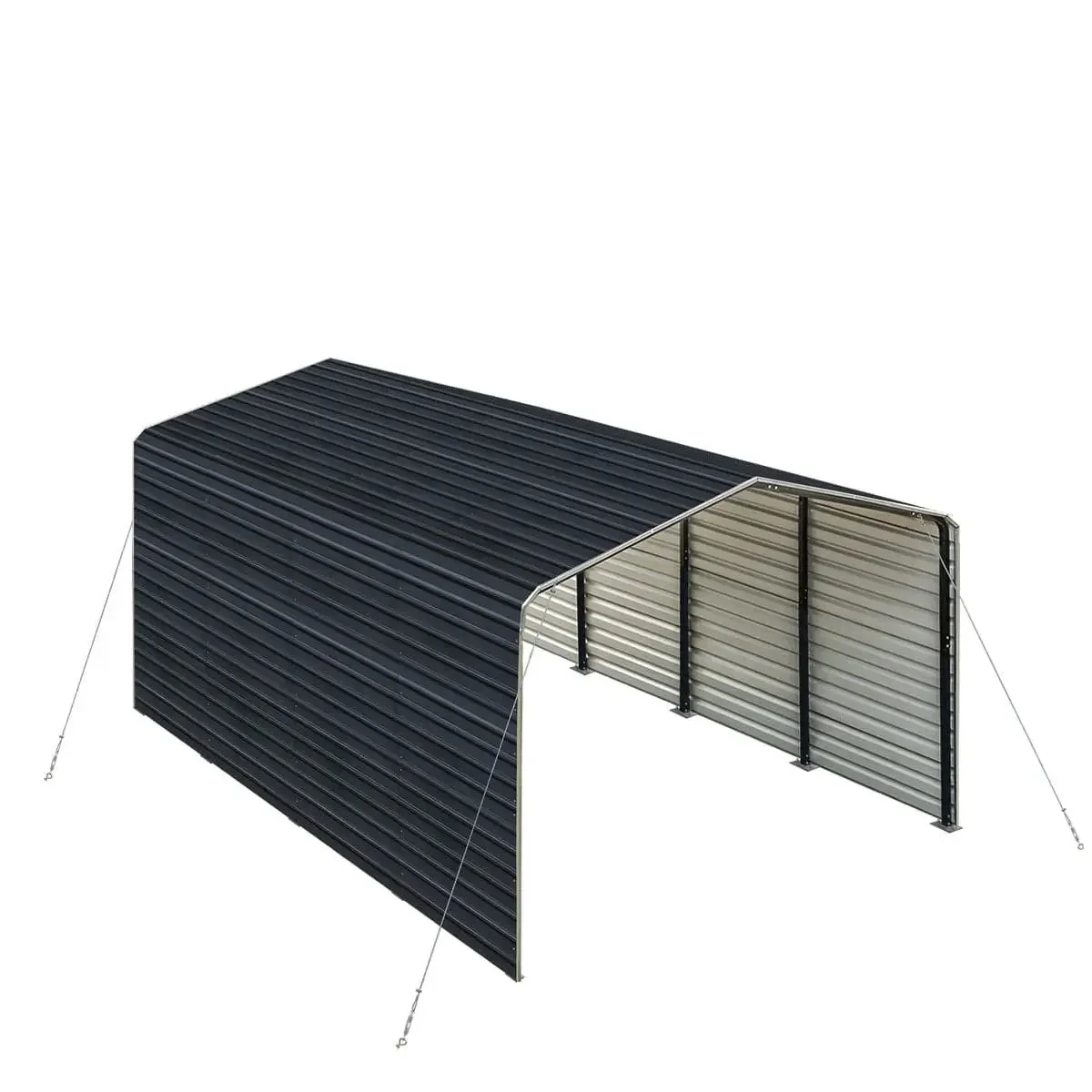3.6 × 6 m Metal Shed Carport with 2.4 m Enclosed Sidewalls, 2.9 m Peak Height, TMG-MSC1220F - Image 8