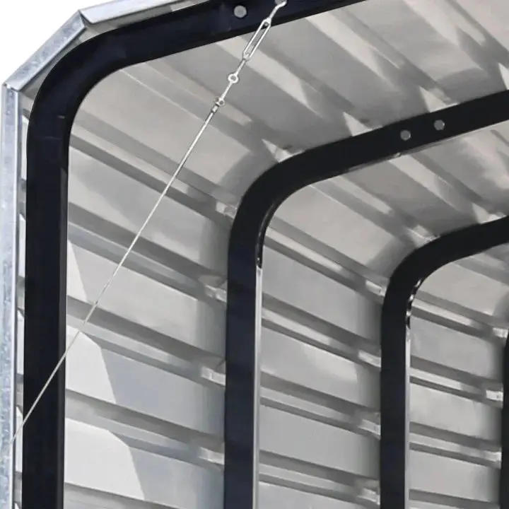 3.6 x 6 m Metal Shed Carport with 2.4 m Open Sidewalls, 2.9 m Peak Height, TMG-MSC1220 - Image 14