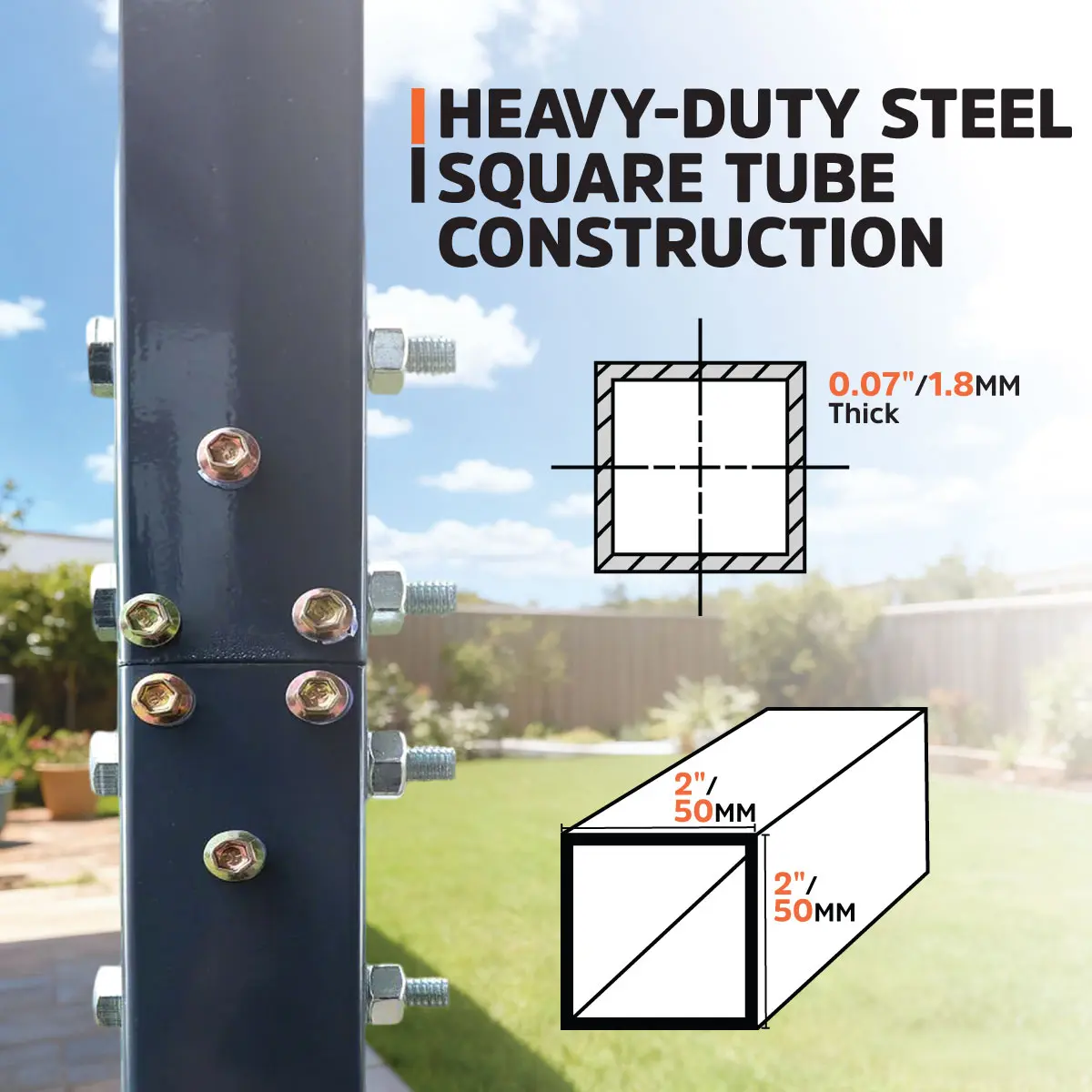 3.6 x 6 m Metal Shed Carport with 2.4 m Open Sidewalls, 2.9 m Peak Height, TMG-MSC1220 - Image 7
